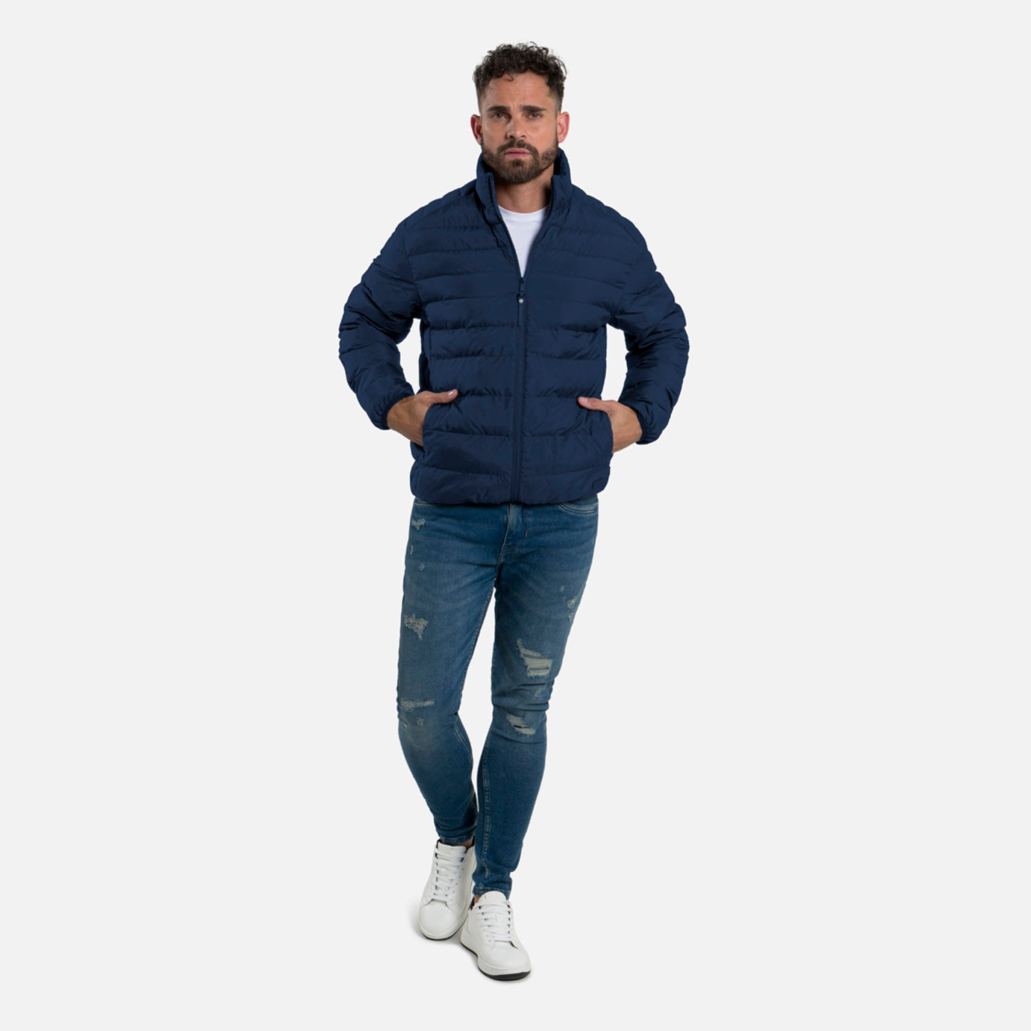 CHAQUETA ACOLCHADA COLOR AZUL OSCURO