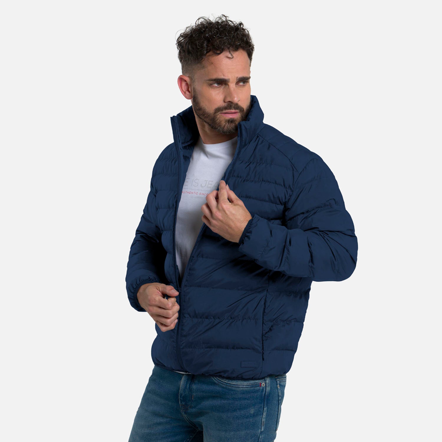 CHAQUETA ACOLCHADA COLOR AZUL OSCURO