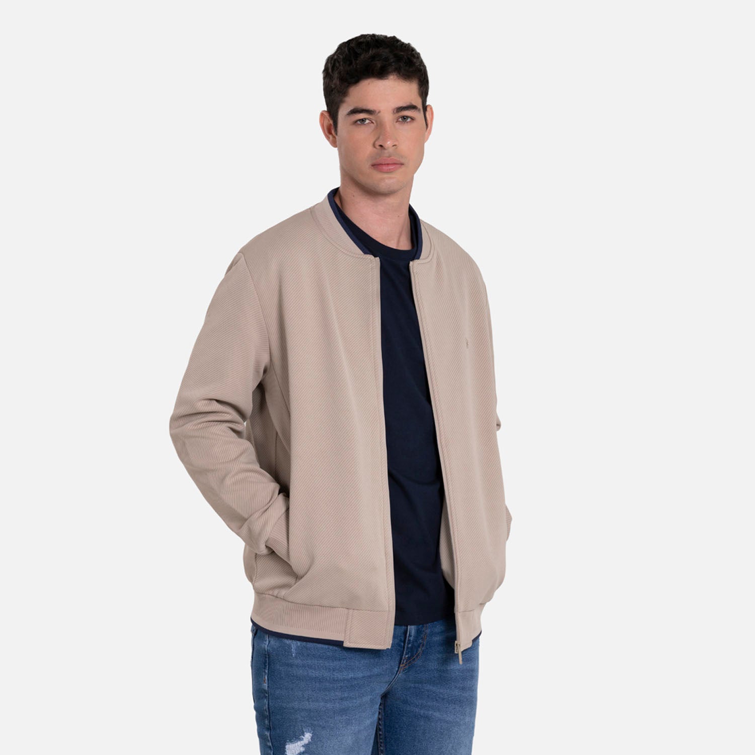 CHAQUETA BOMBER COLOR WHITECAP GRAY