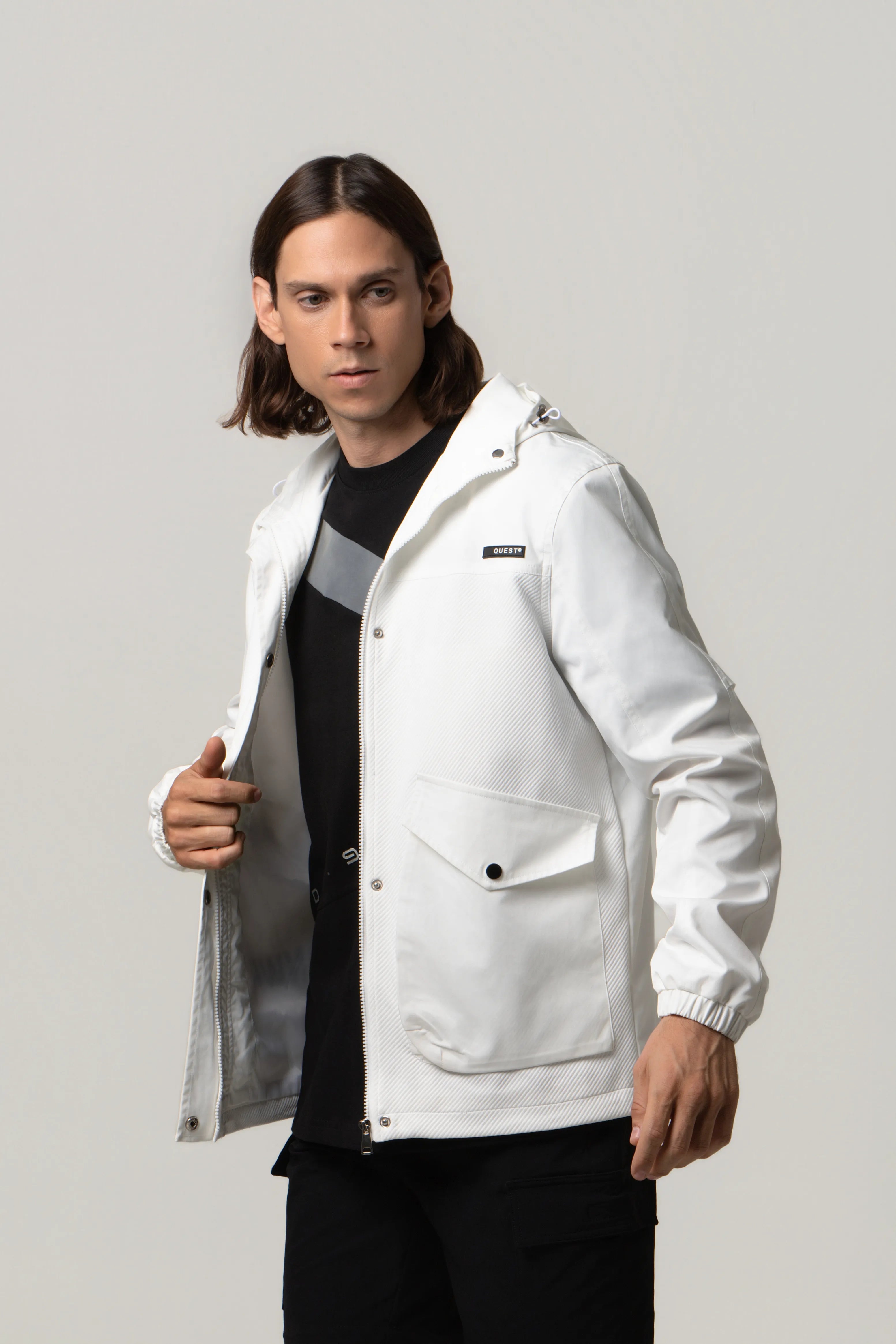CHAQUETA PARKA COLOR BLANCO BLANCO