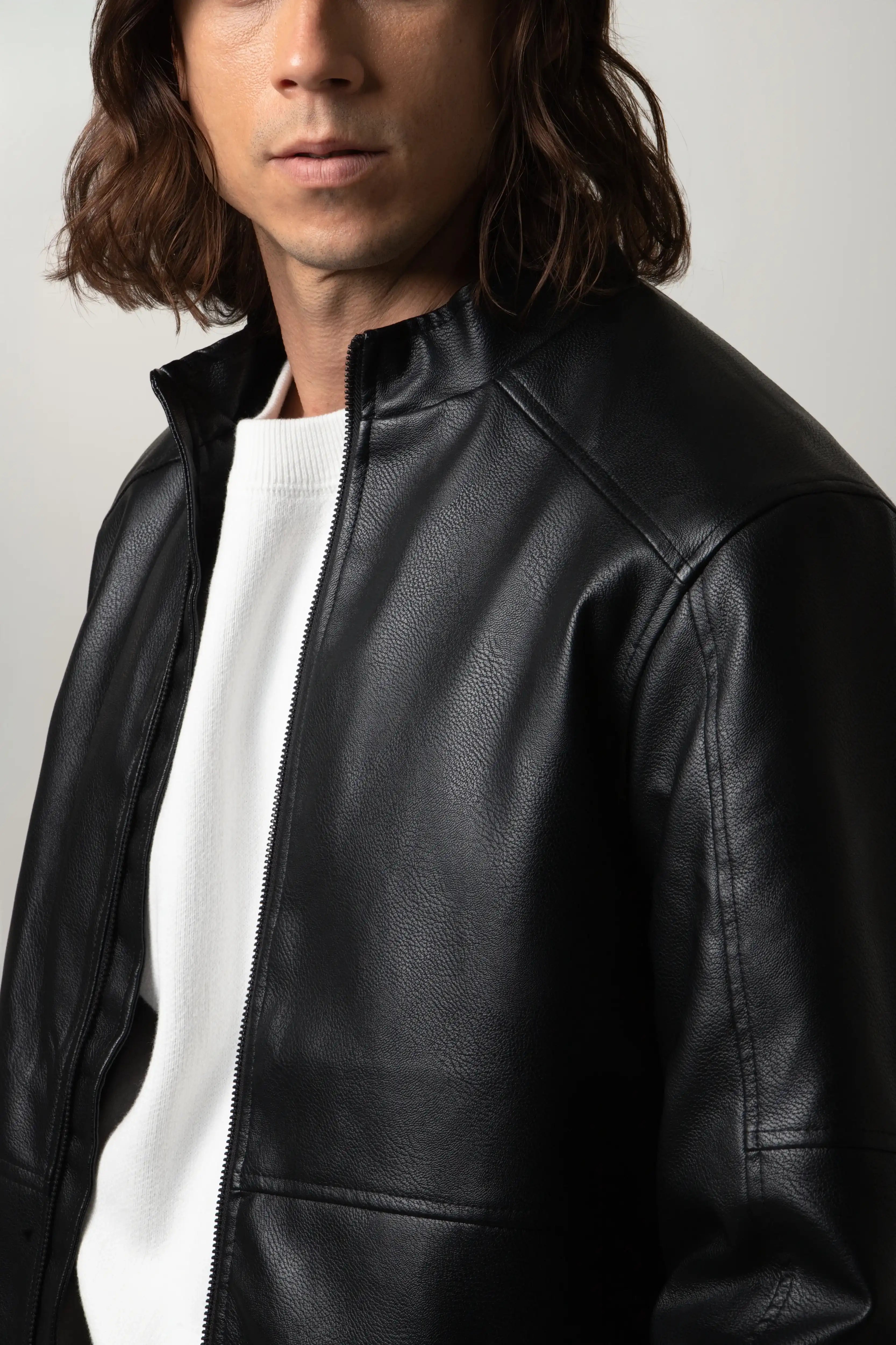 CHAQUETA BIKER COLOR NEGRO