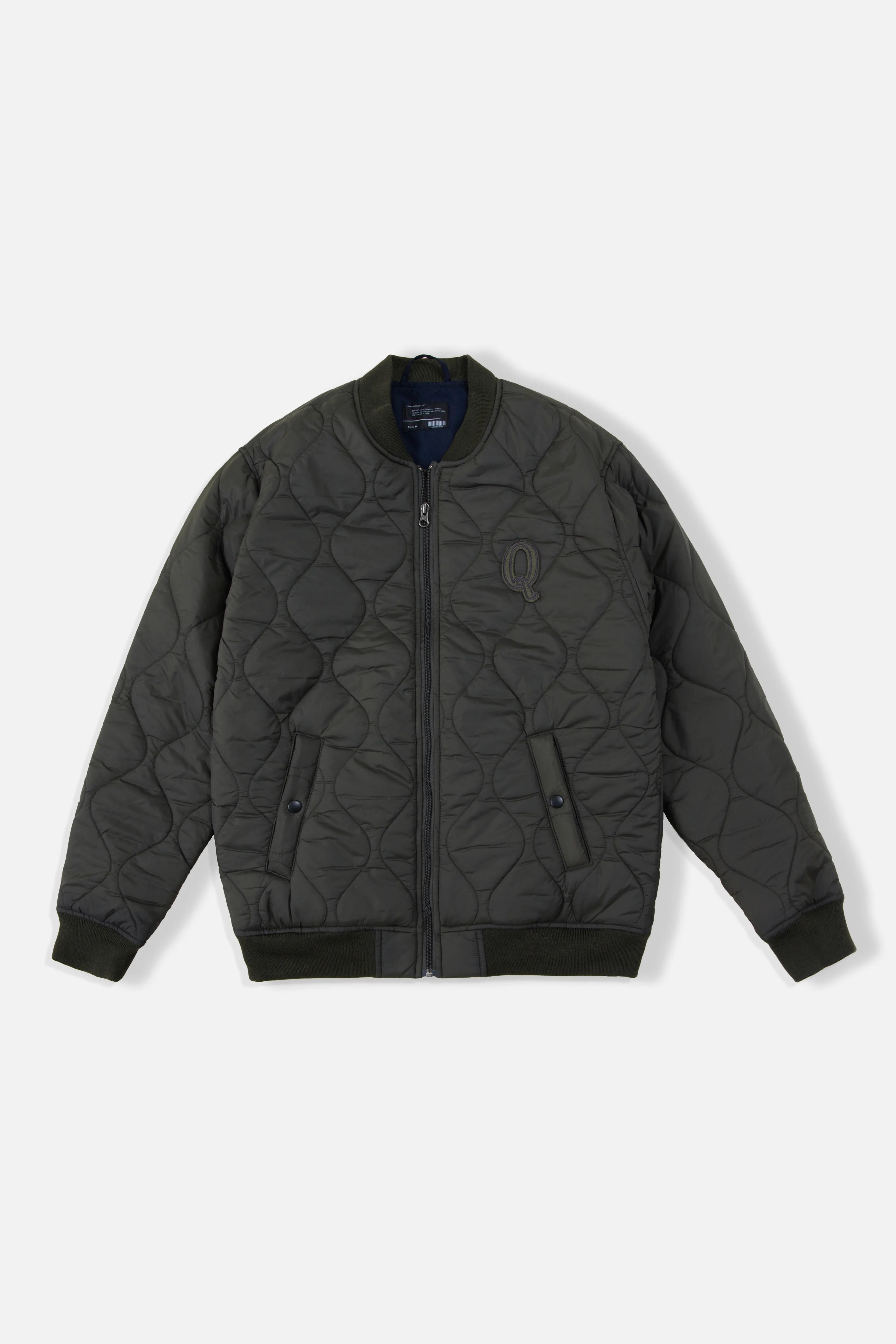 CHAQUETA BOMBER COLOR VERDE MILITAR