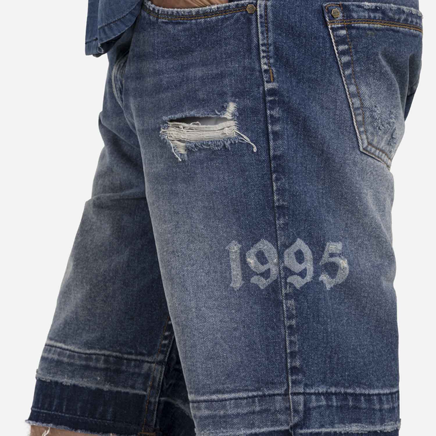 BERMUDA 5 BOLSILLOS COLOR AZUL MEDIO