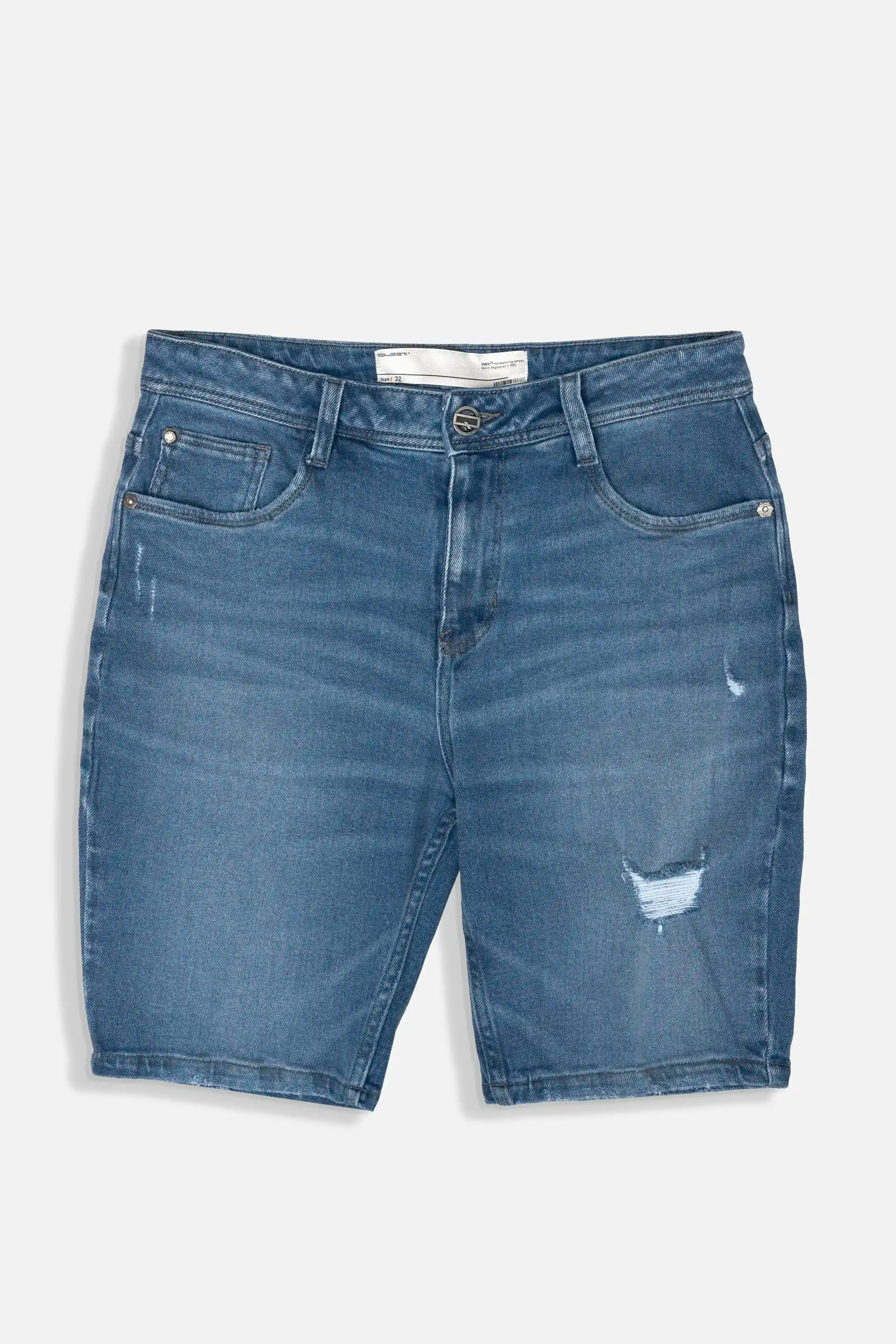 BERMUDA 5 BOLSILLOS COLOR AZUL MEDIO