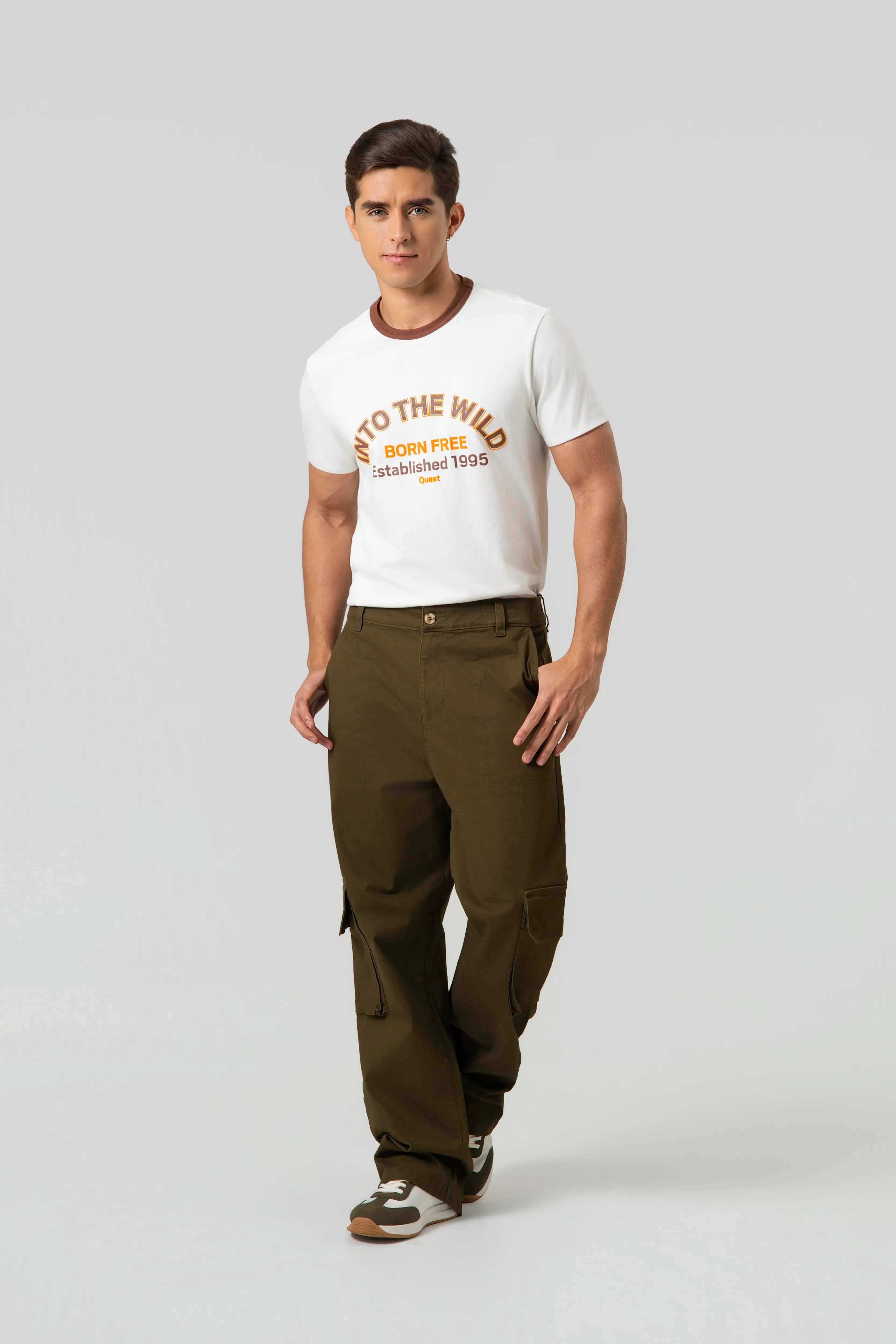 PANTALON CARGO COLOR DARK OLIVA