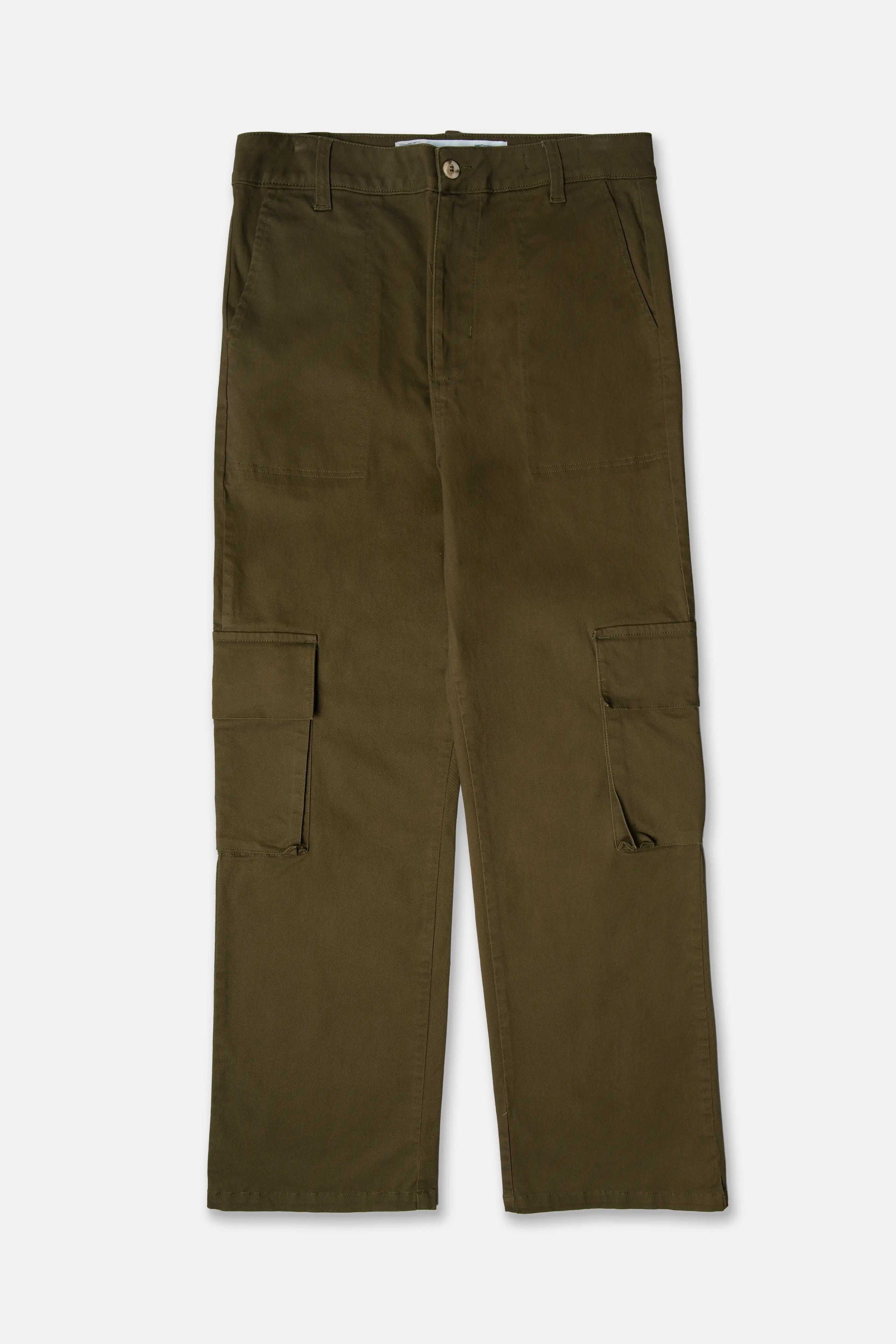 PANTALON CARGO COLOR DARK OLIVA