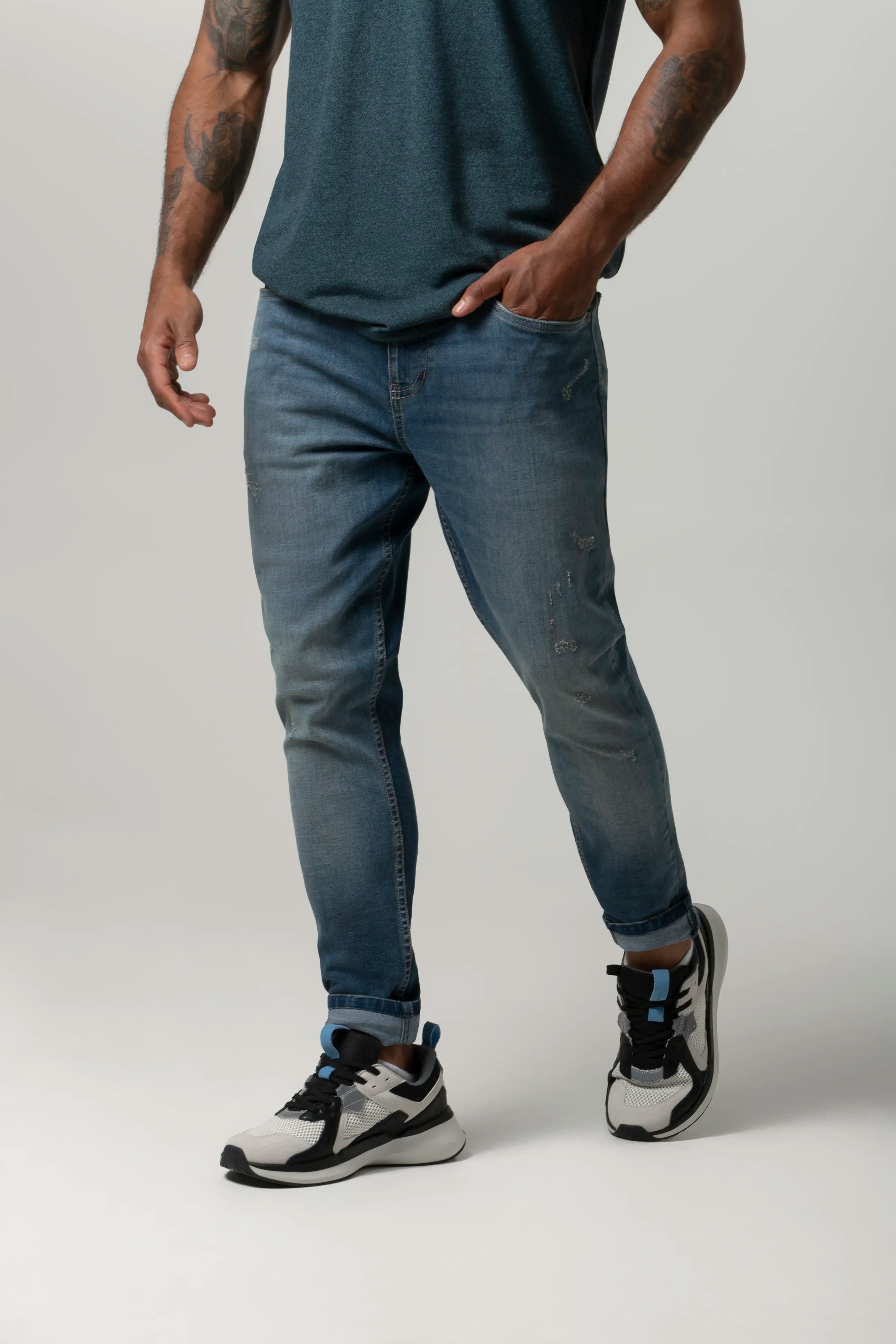 JEAN 5 BOLSILLOS COLOR AZUL MEDIO