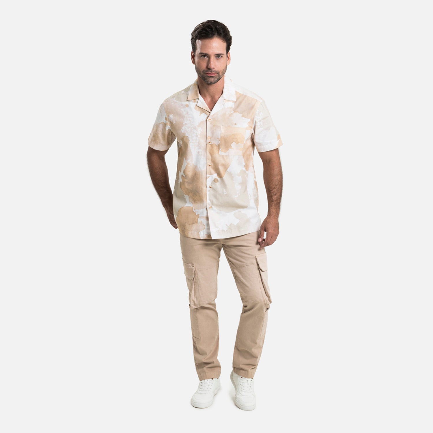 CAMISA MANGA CORTA COLOR IVORY MARFIL