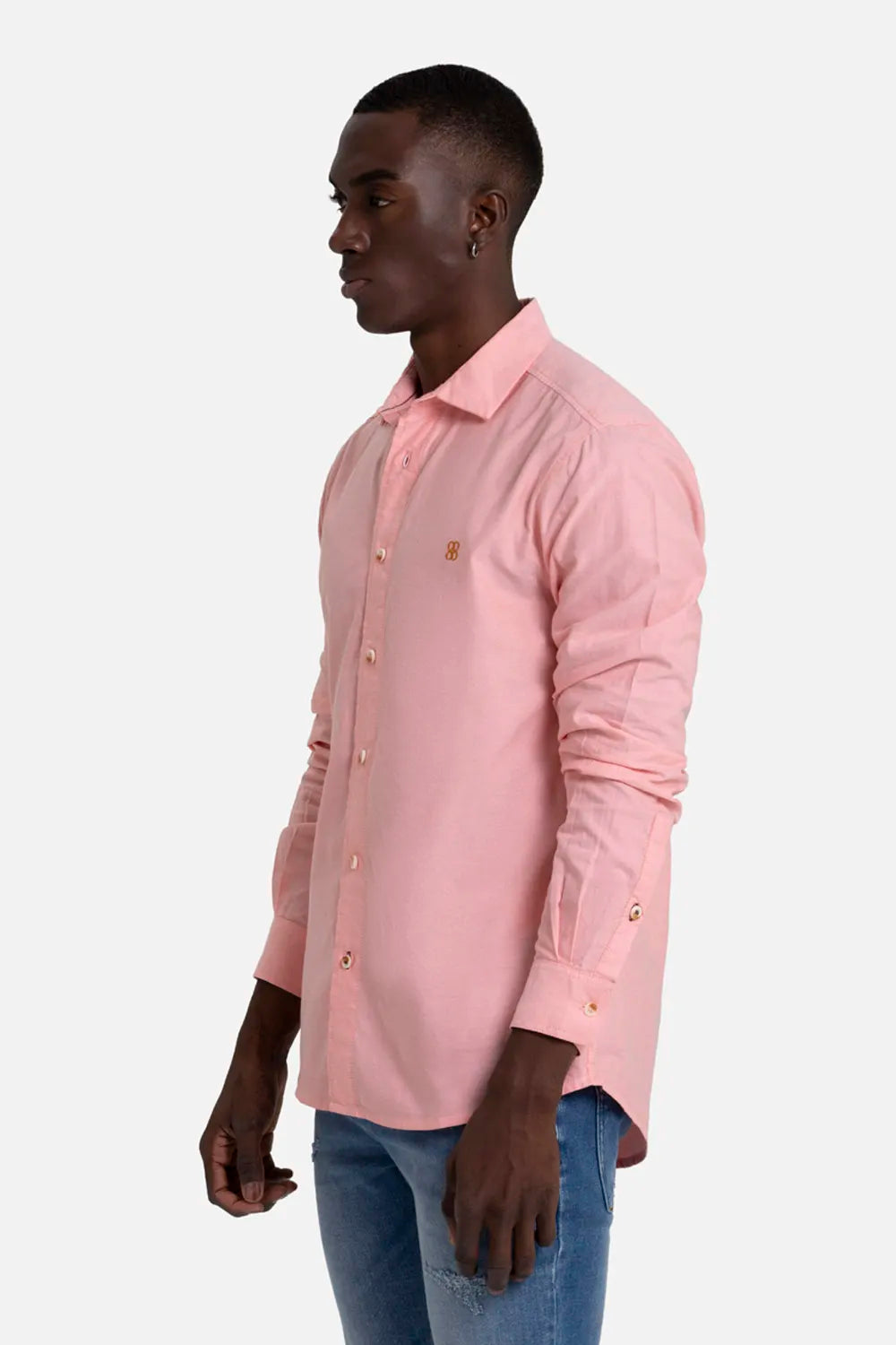 CAMISA MANGA LARGA COLOR ROSADO CLARO