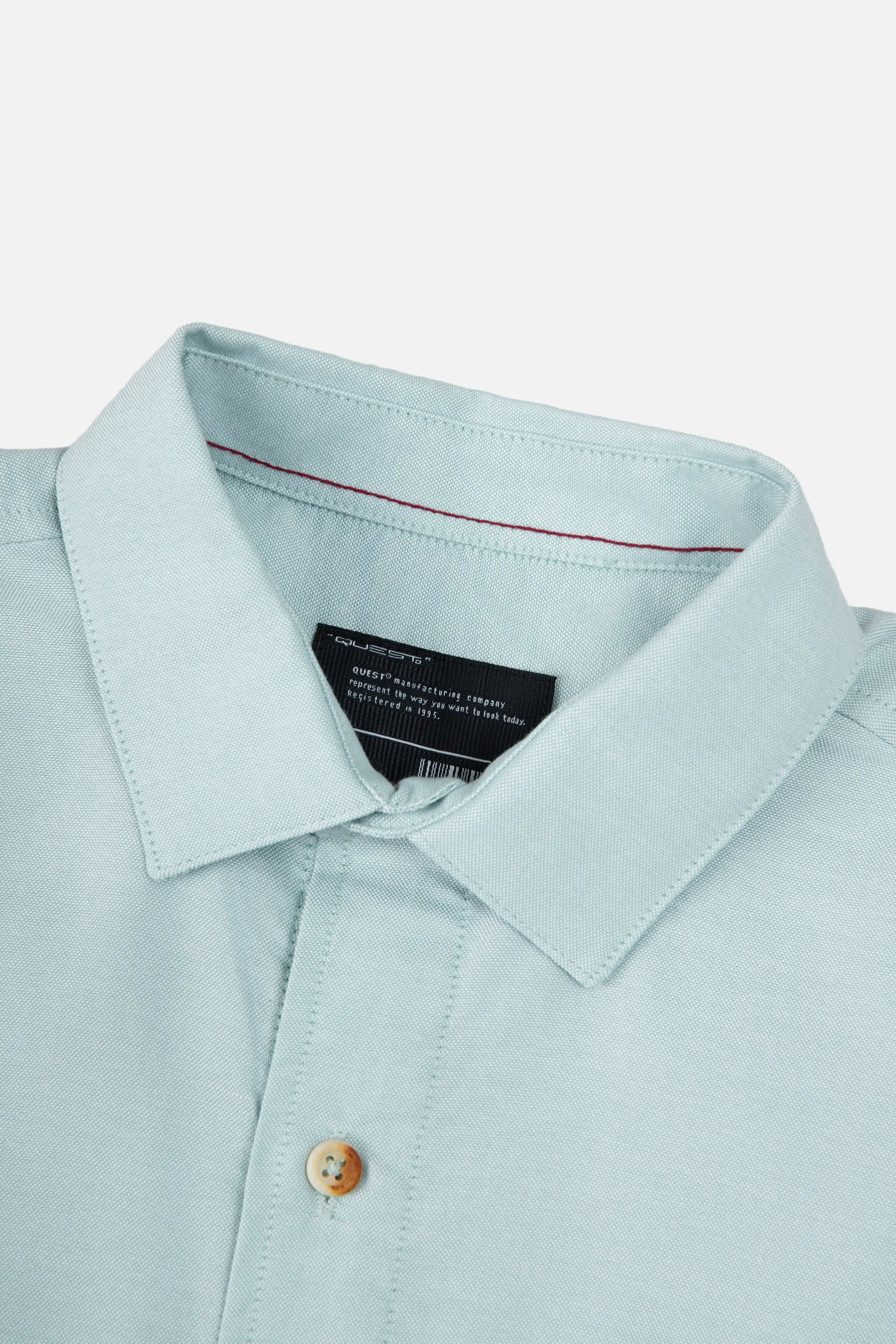 CAMISA MANGA LARGA COLOR VERDE AQUA