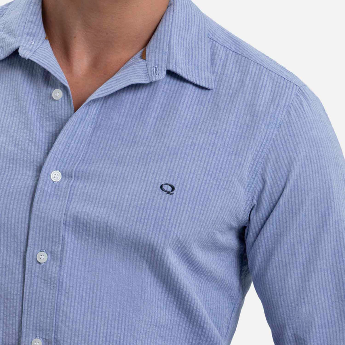 CAMISA MANGA LARGA COLOR AZUL OSCURO