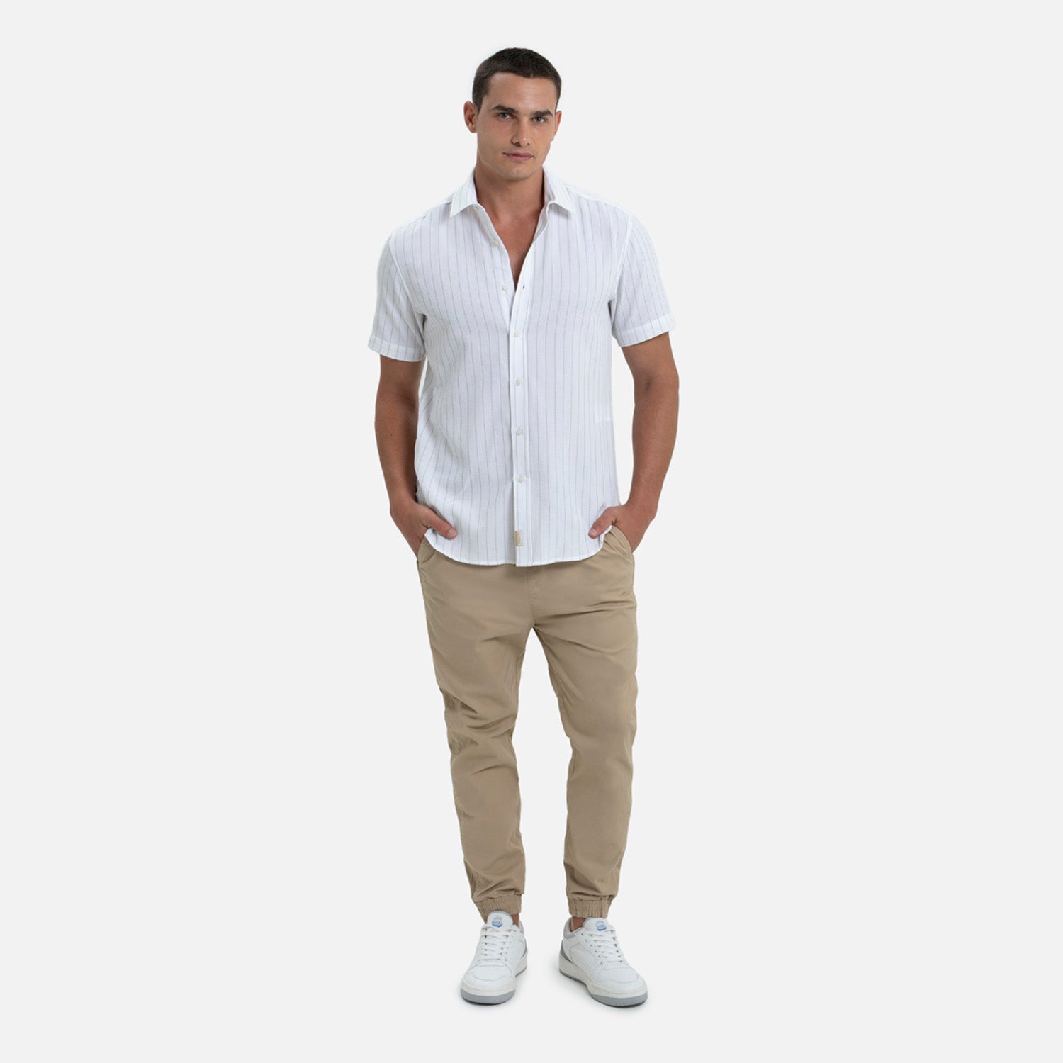 CAMISA MANGA CORTA COLOR VERDE JADE - IVORY