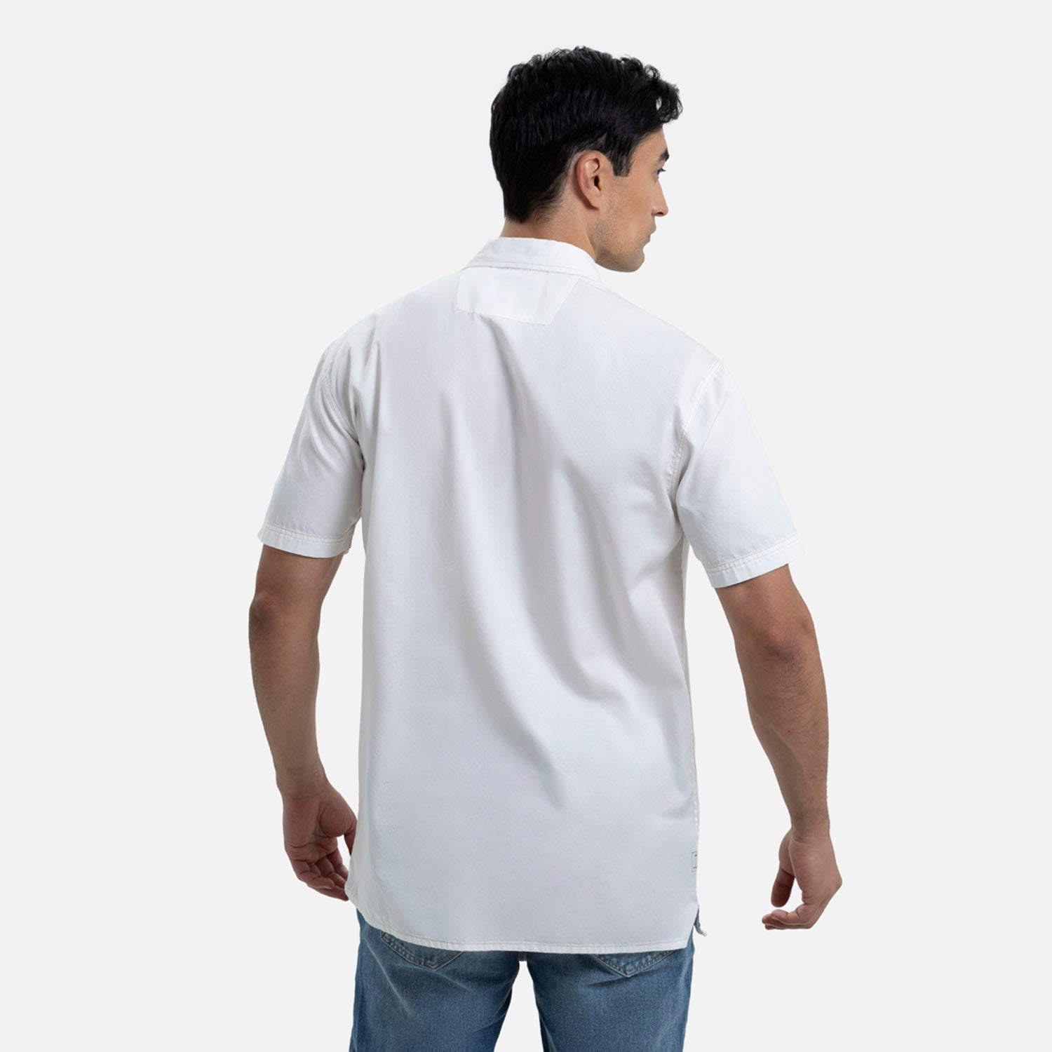 CAMISA MANGA CORTA COLOR IVORY