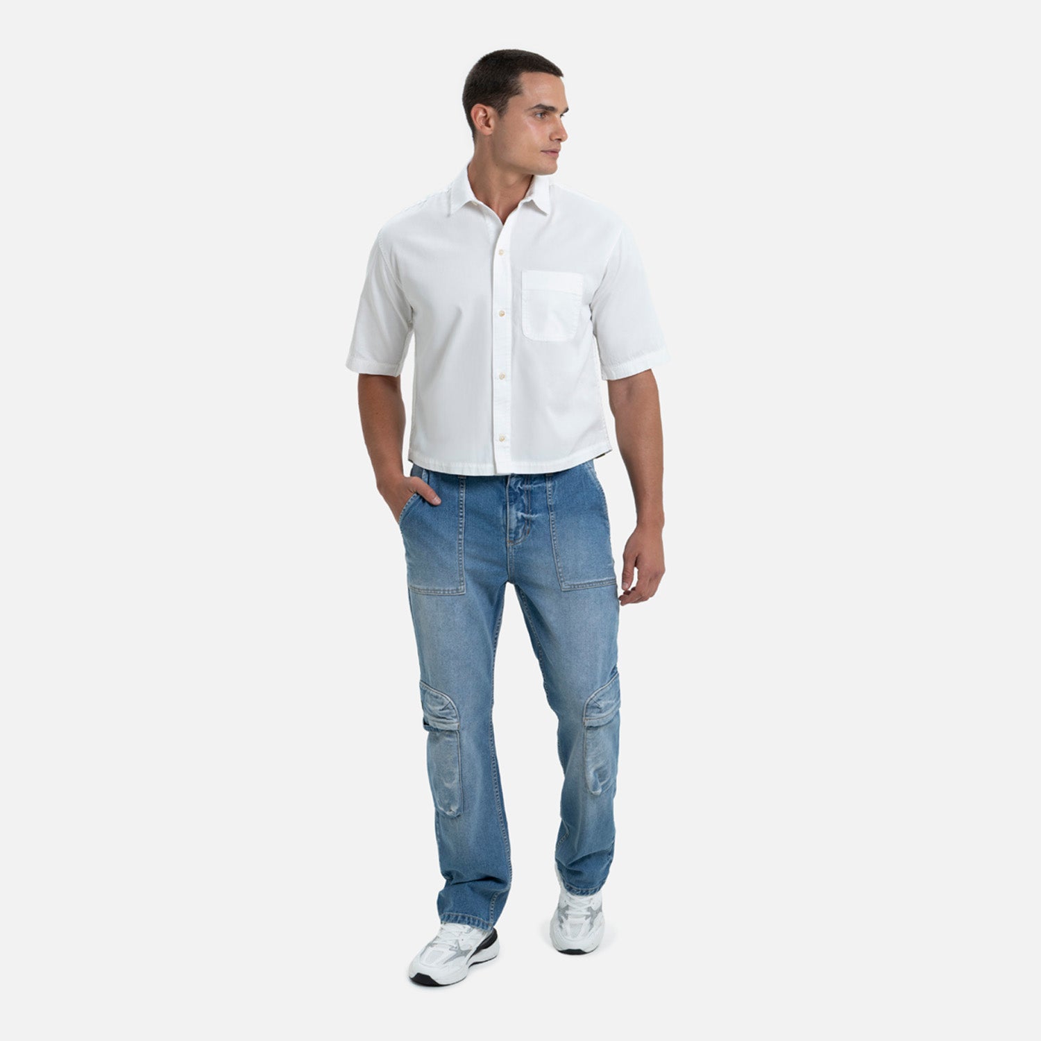 CAMISA MANGA CORTA COLOR IVORY