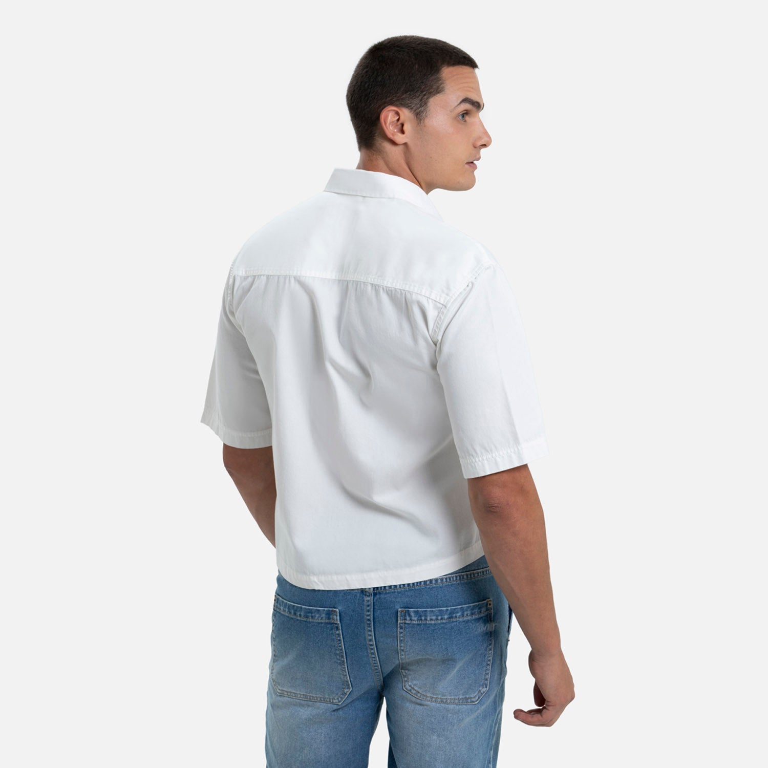 CAMISA MANGA CORTA COLOR IVORY