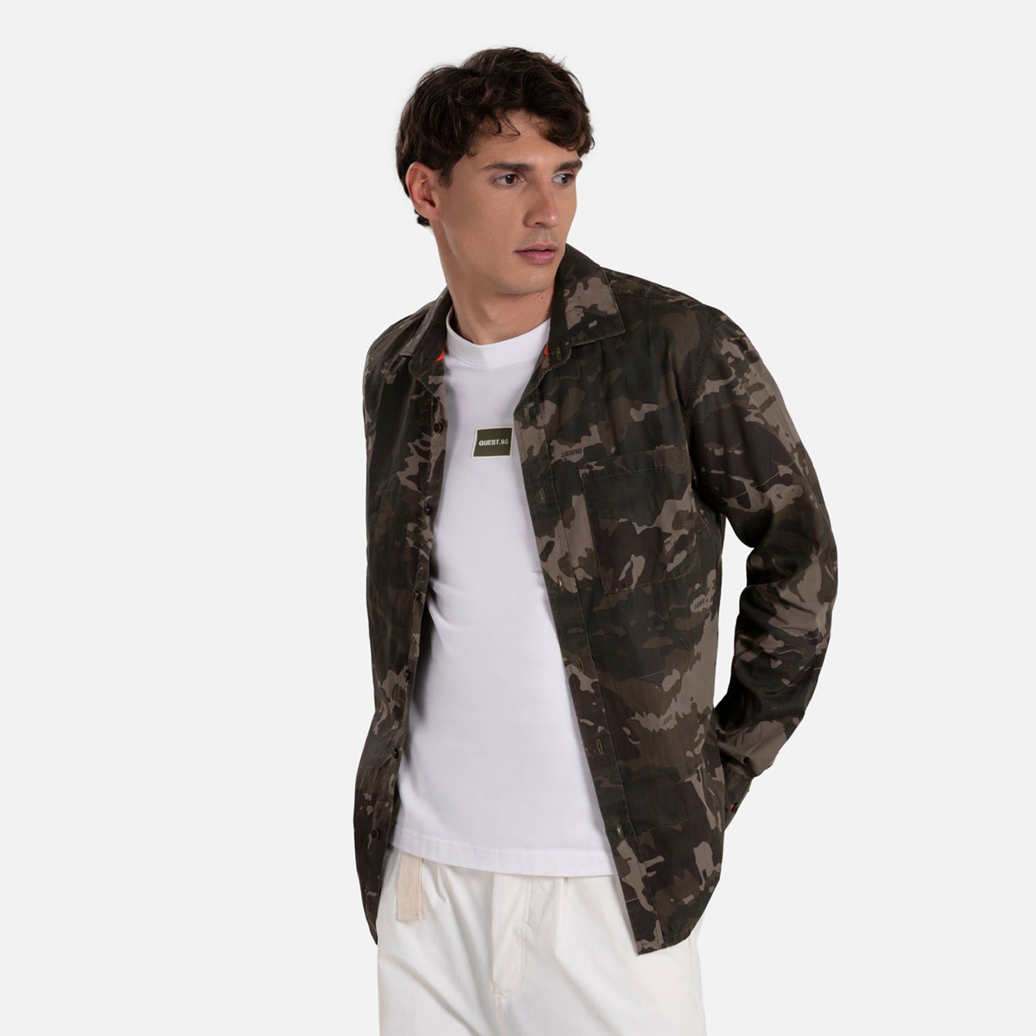 CAMISA MANGA LARGA COLOR DARK OLIVA