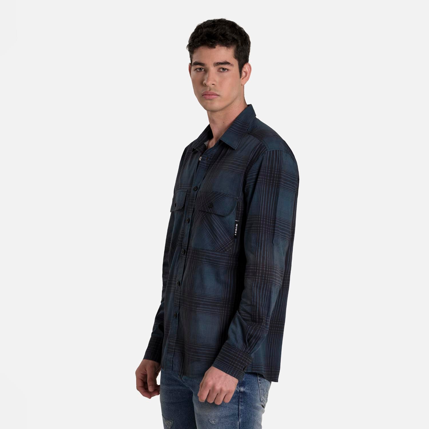 CAMISA MANGA LARGA COLOR AZUL NOCHE