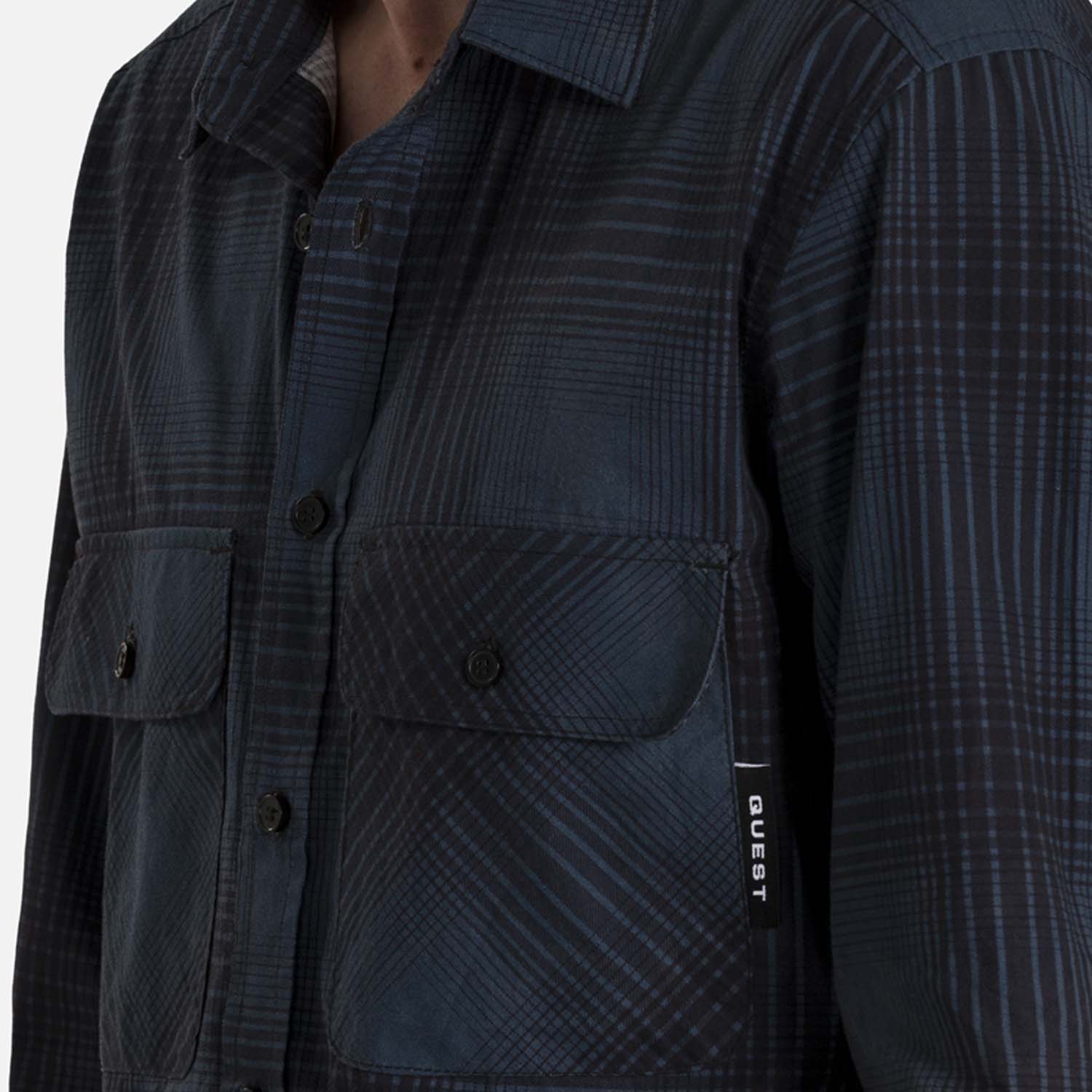 CAMISA MANGA LARGA COLOR AZUL NOCHE