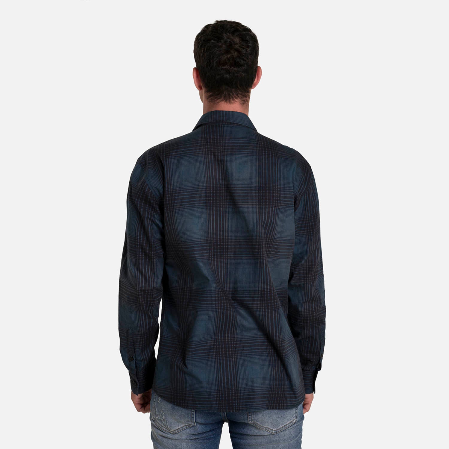 CAMISA MANGA LARGA COLOR AZUL NOCHE