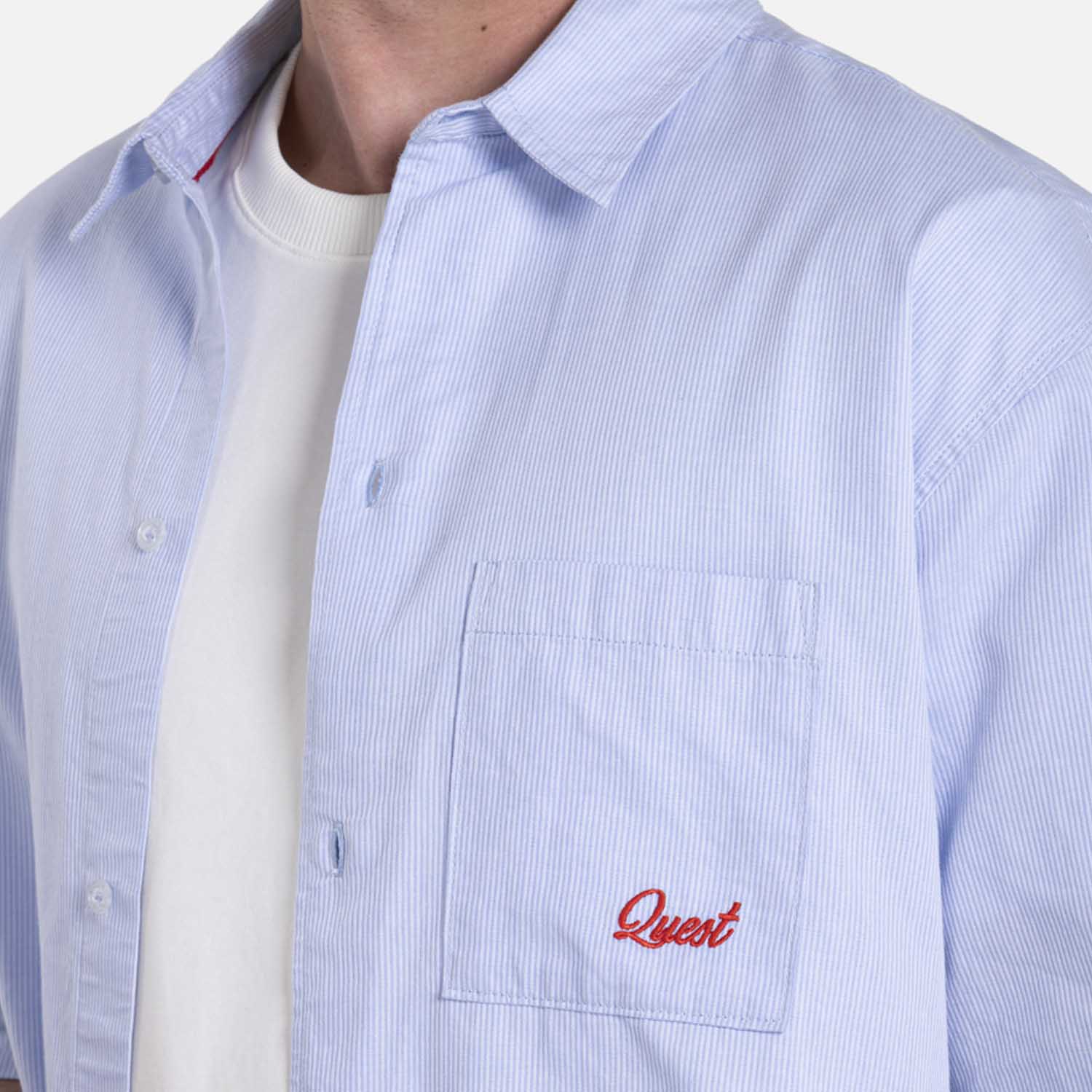 CAMISA MANGA CORTA COLOR AZUL GLACIAR