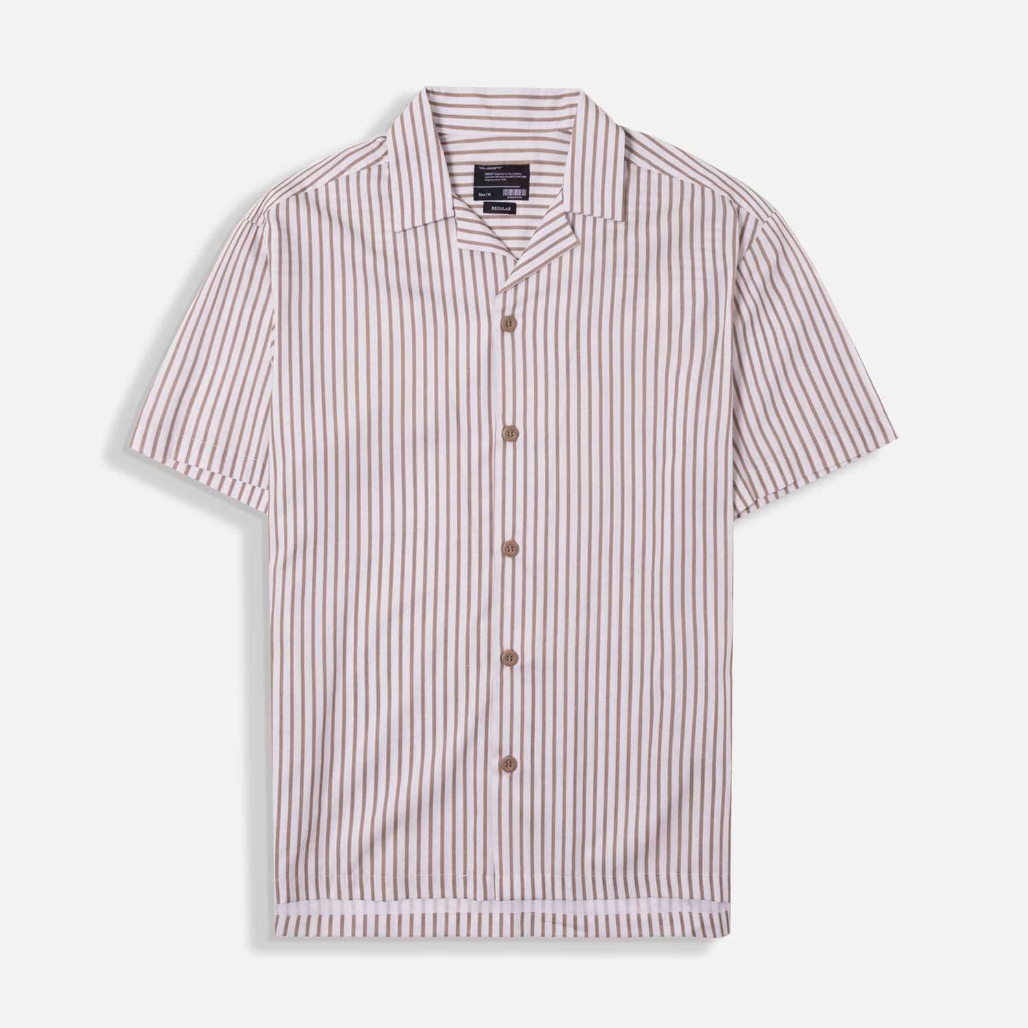 CAMISA MANGA CORTA COLOR KAKI