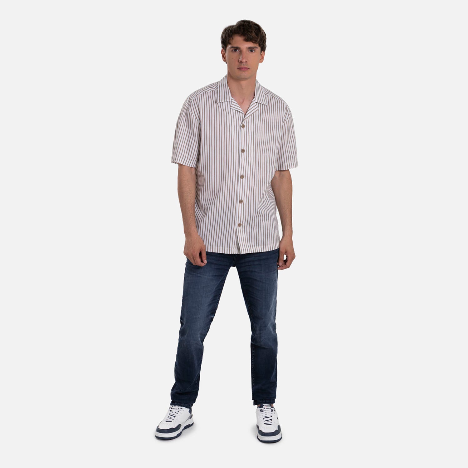 CAMISA MANGA CORTA COLOR KAKI