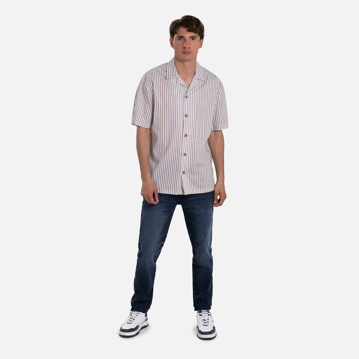 CAMISA MANGA CORTA COLOR KAKI