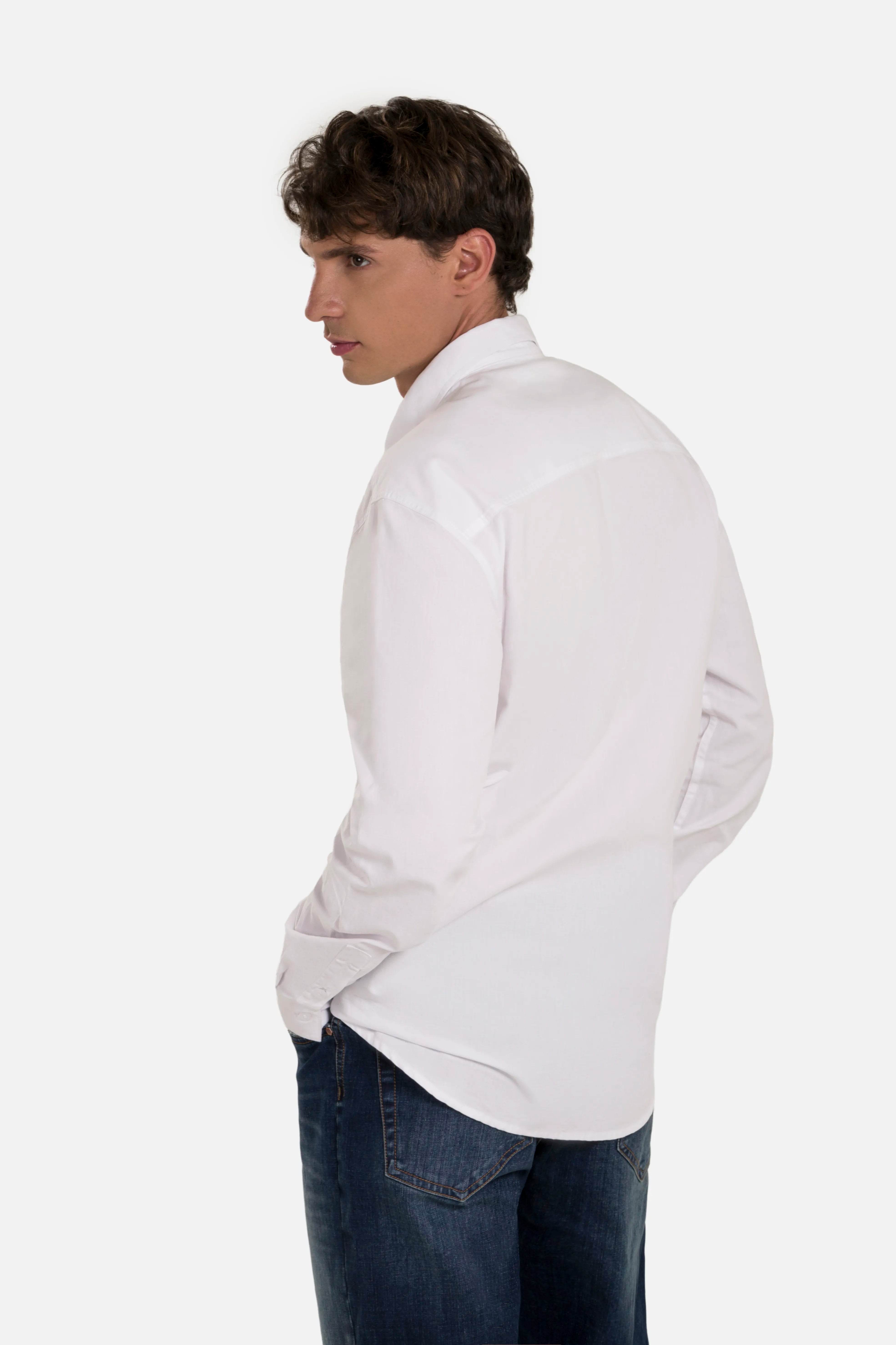 CAMISA MANGA LARGA COLOR BLANCO OPTICO