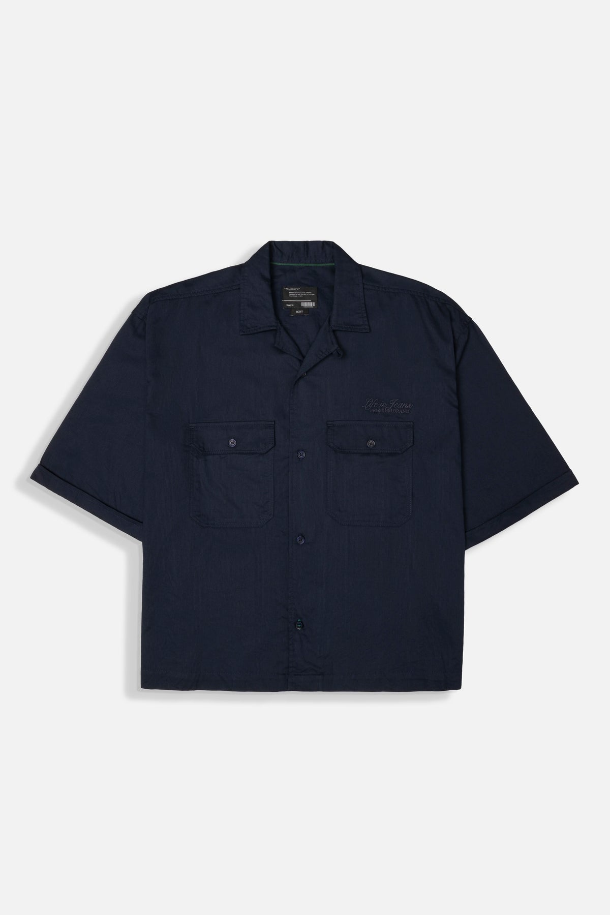 CAMISA MANGA CORTA COLOR AZUL OSCURO