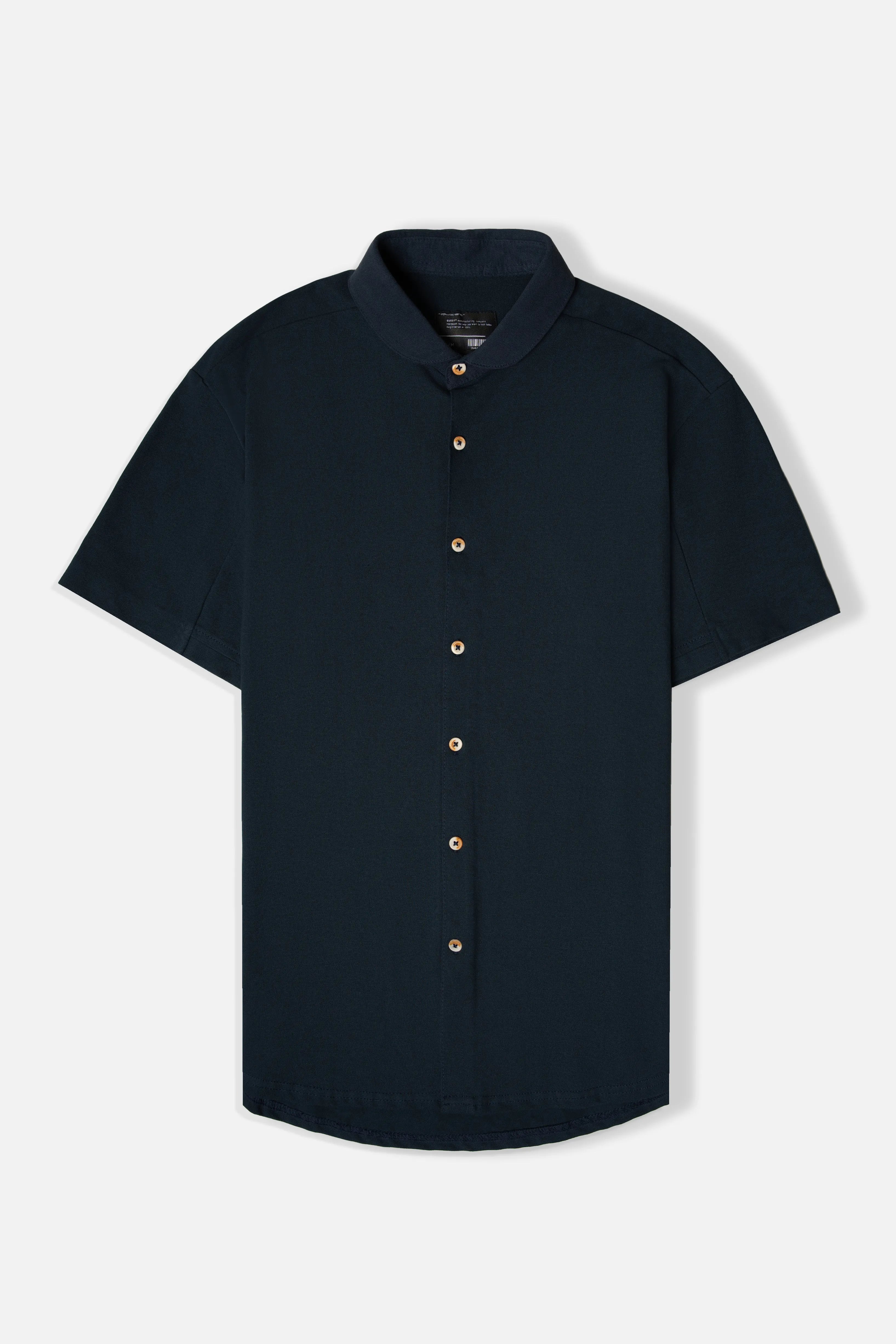 CAMISA MANGA CORTA COLOR AZUL NOCHE