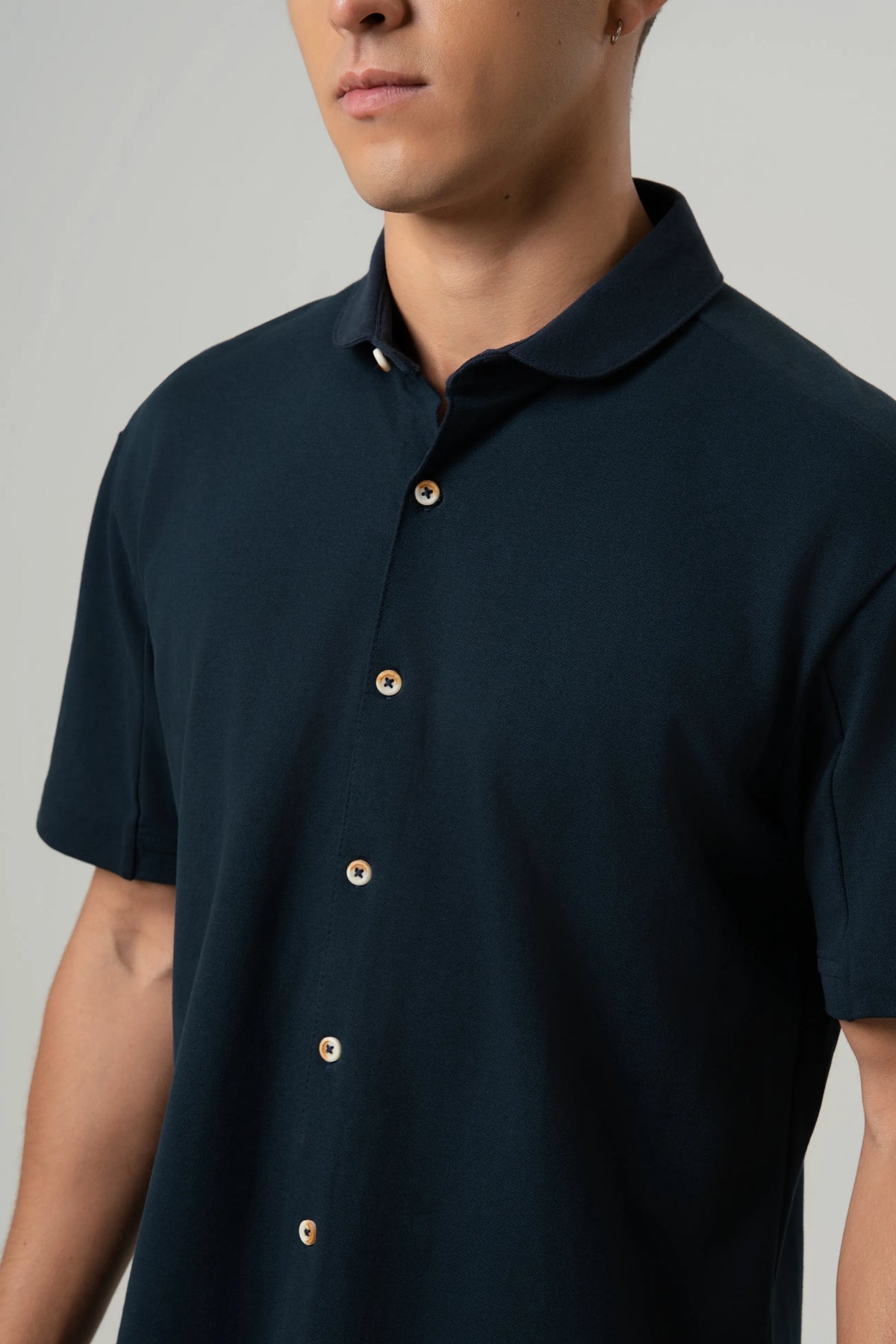 CAMISA MANGA CORTA COLOR AZUL NOCHE