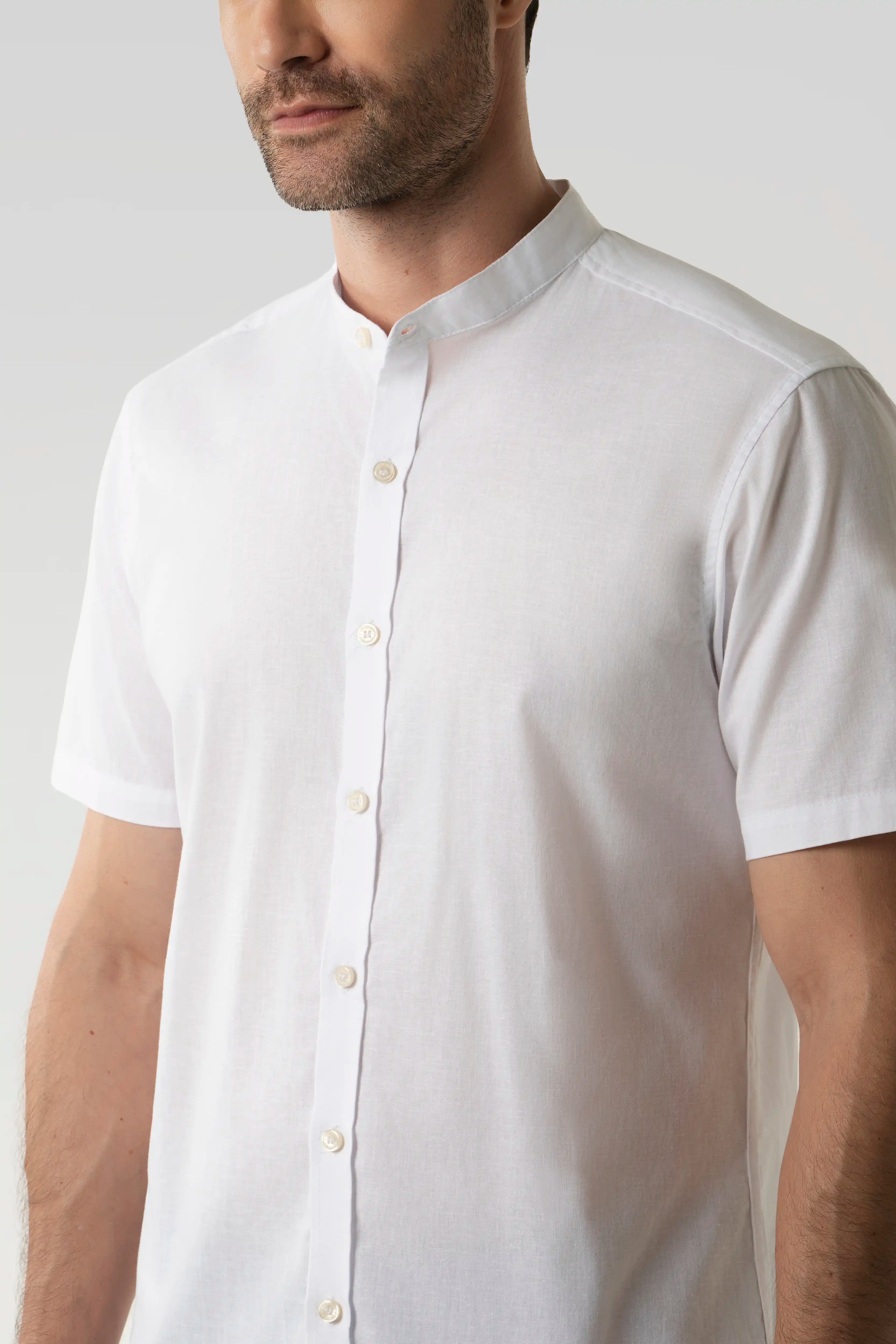 CAMISA MANGA CORTA COLOR CRUDO
