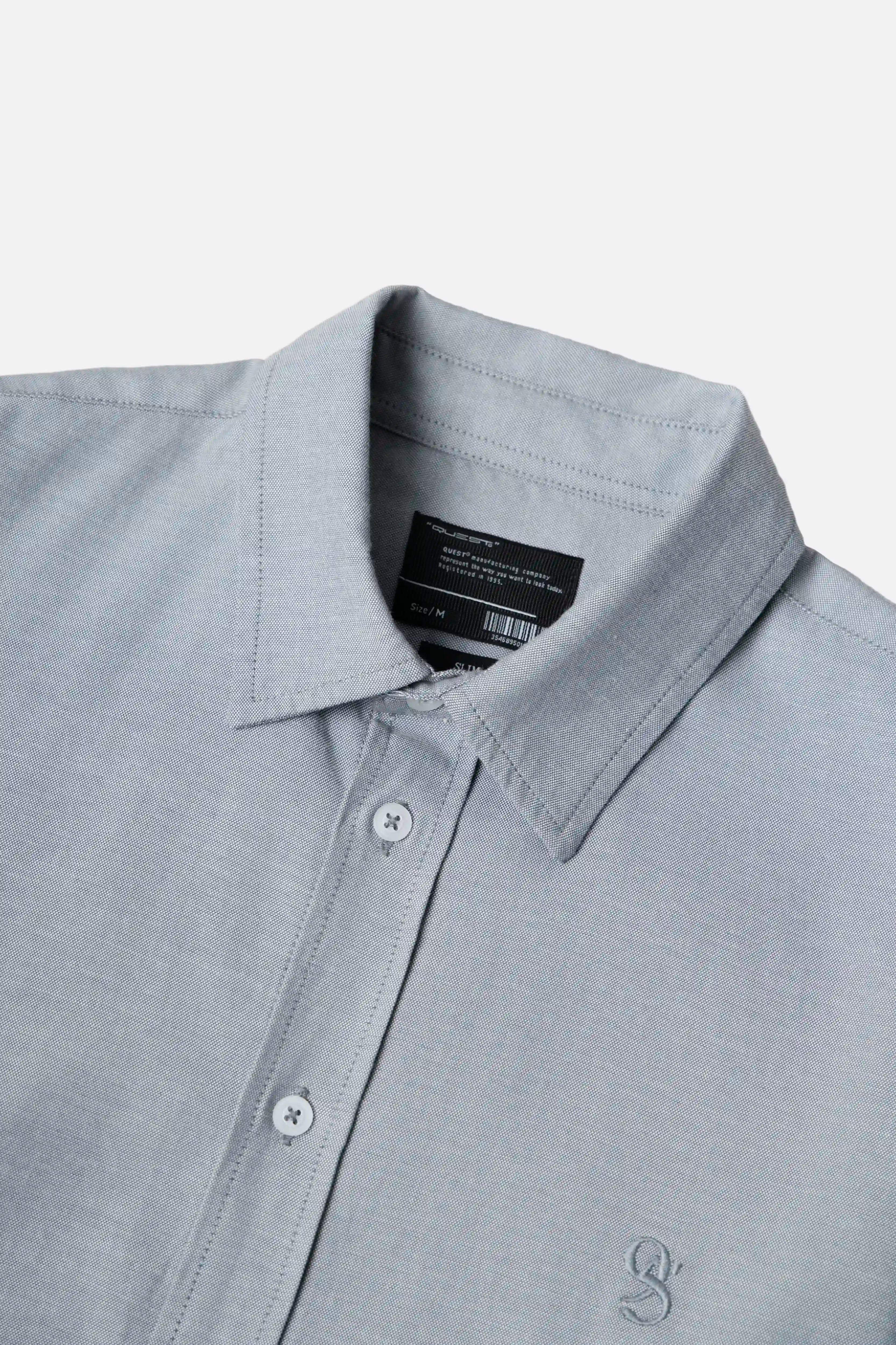 CAMISA MANGA LARGA COLOR AZUL MEDIO