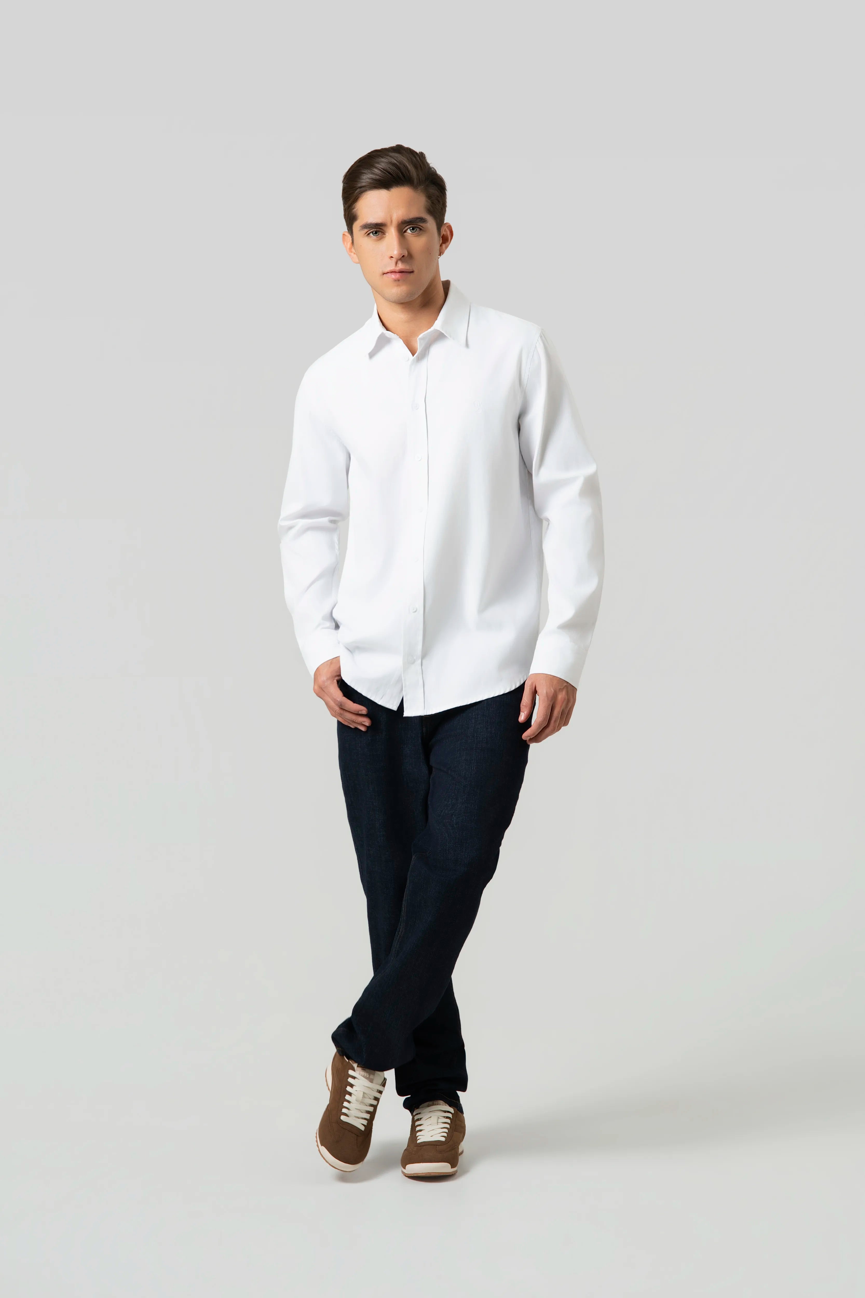 CAMISA MANGA LARGA COLOR IVORY