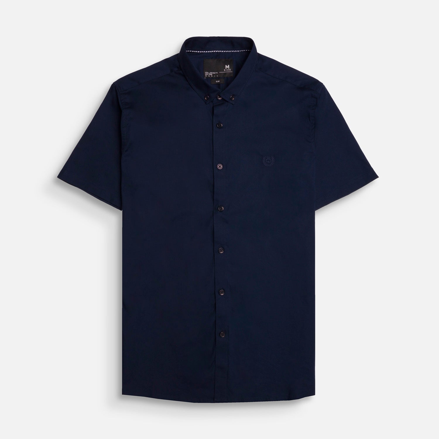 CAMISA SLIM MANGA CORTA COLOR AZUL OSCURO