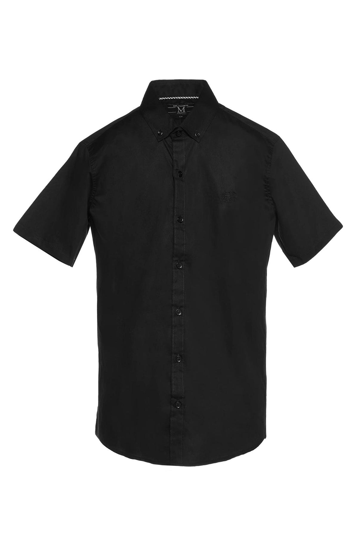 CAMISA SLIM MANGA CORTA COLOR NEGRO