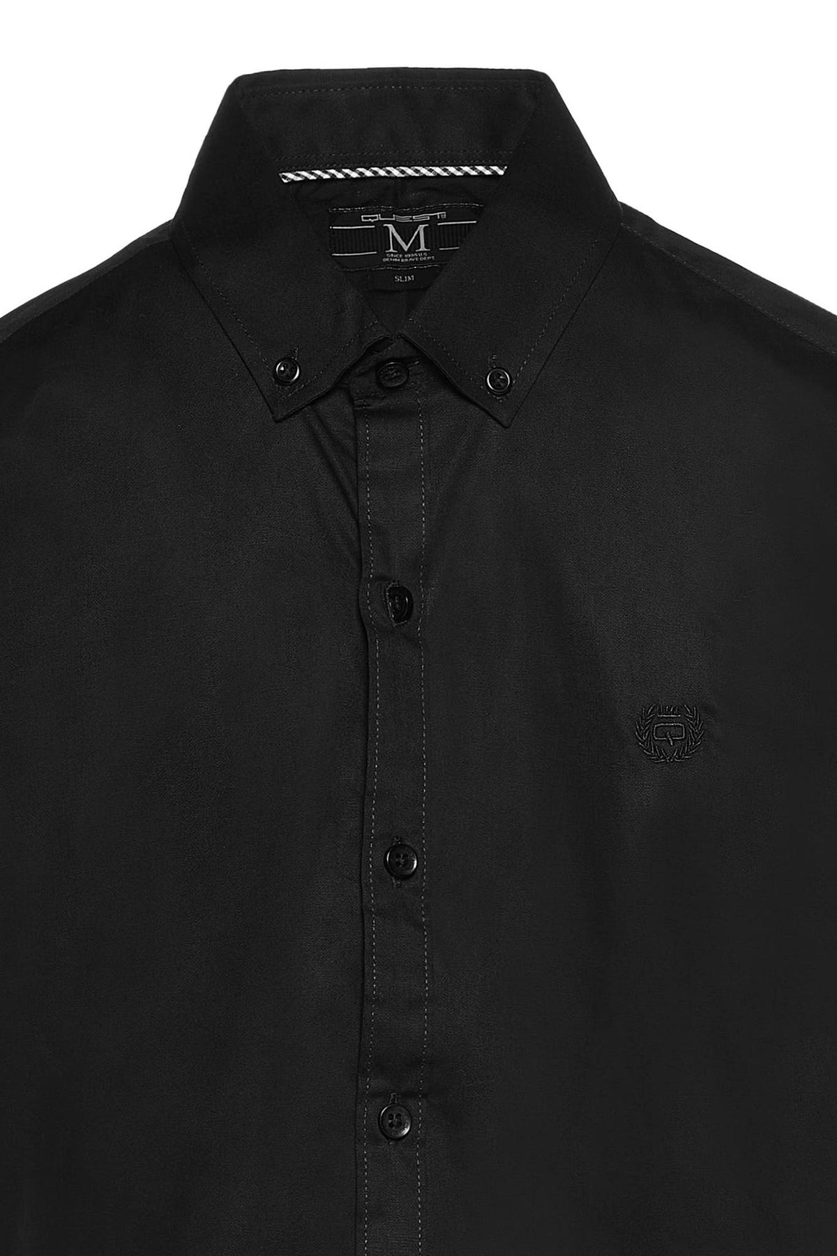 CAMISA SLIM MANGA CORTA COLOR NEGRO