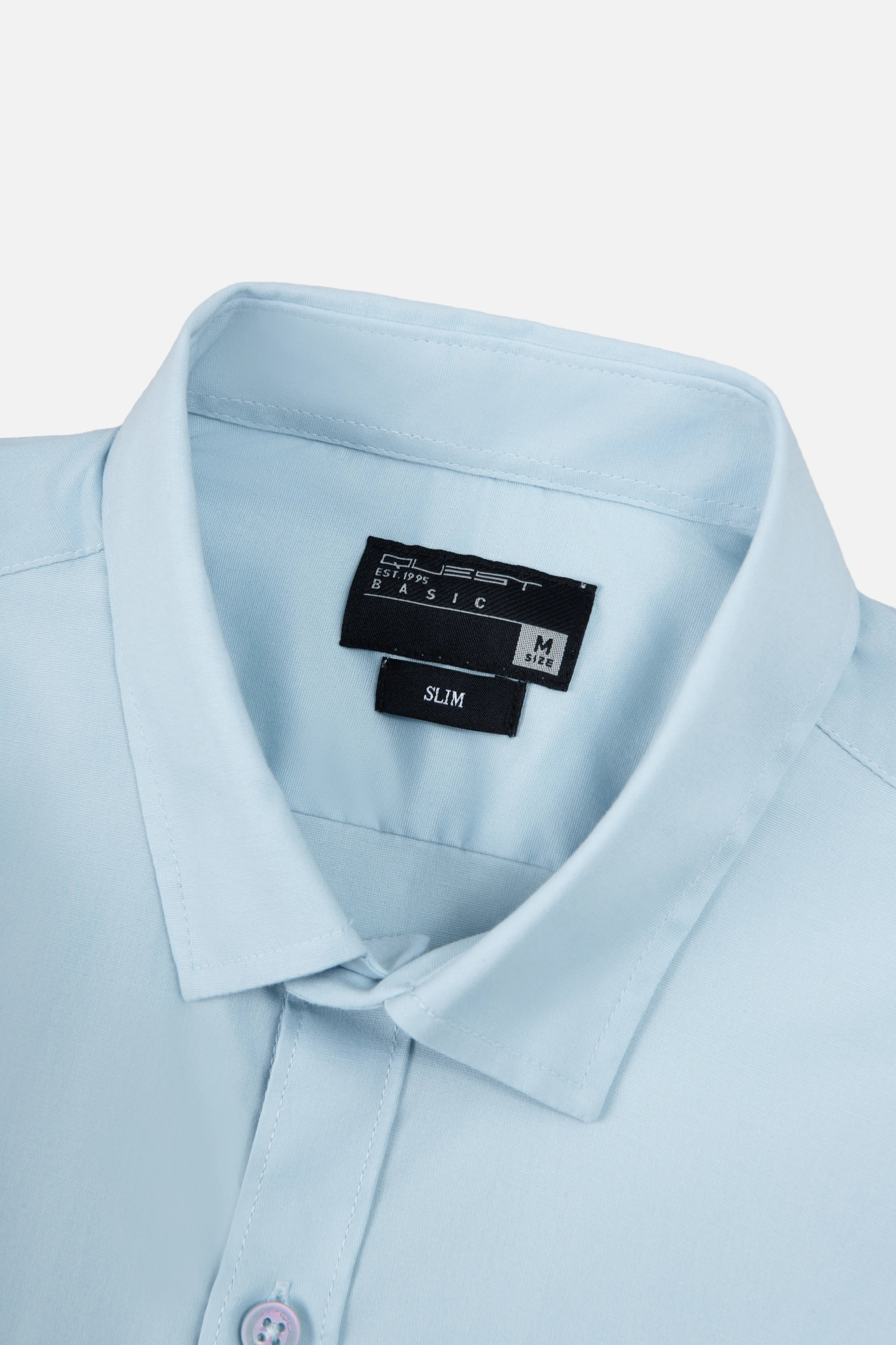 CAMISA SLIM MANGA LARGA COLOR AZUL CLARO