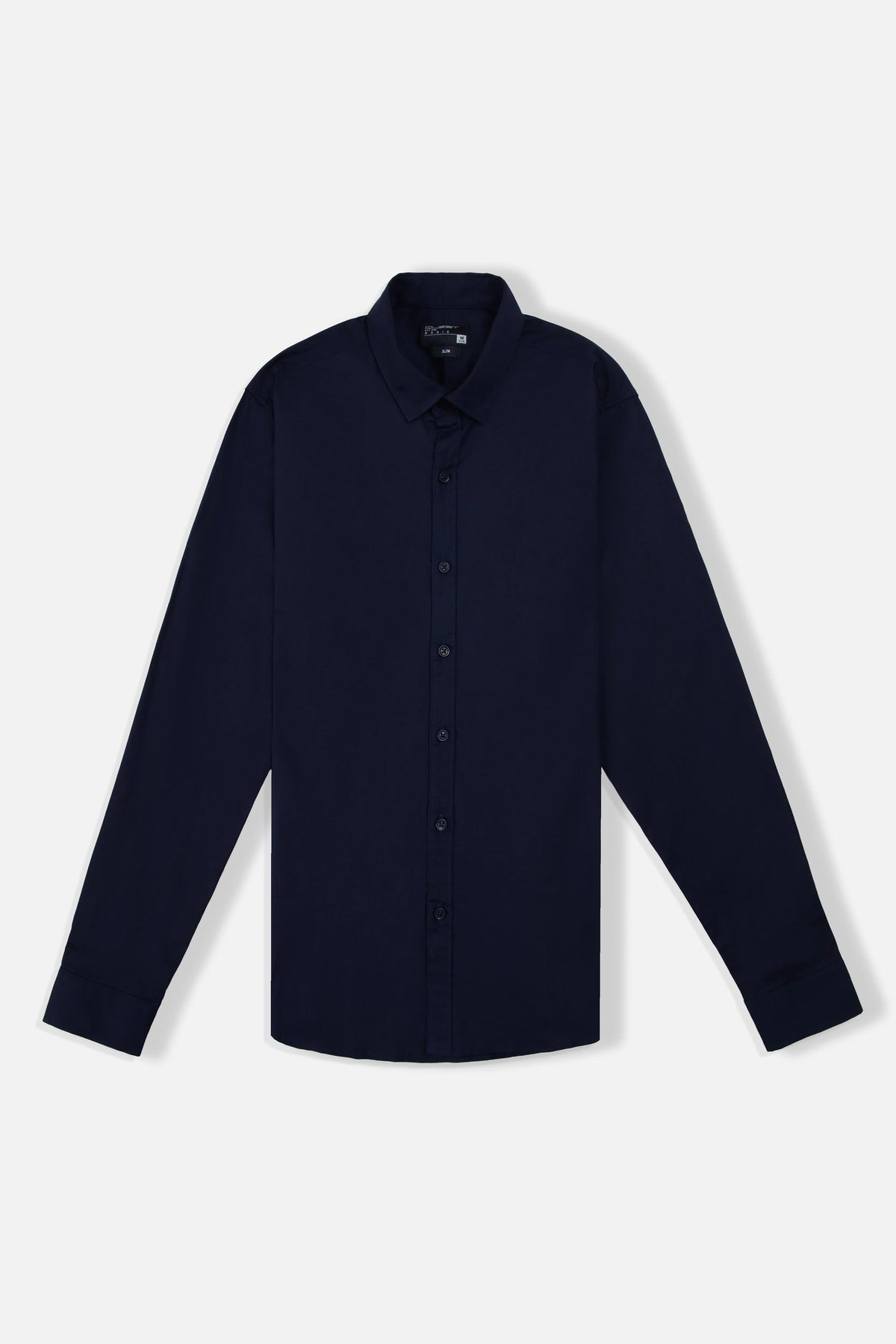 CAMISA SLIM MANGA LARGA COLOR AZUL OSCURO