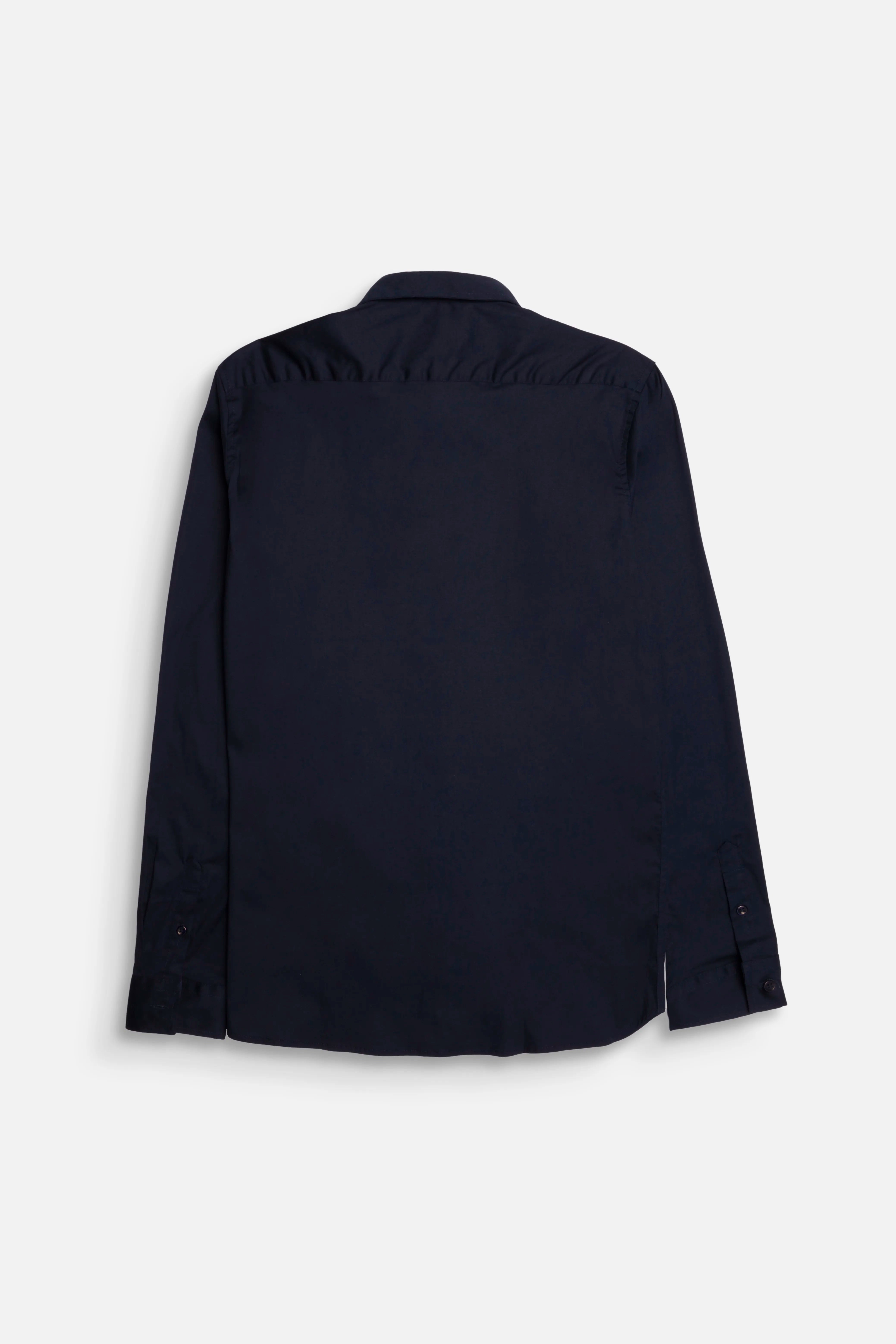 CAMISA SLIM MANGA LARGA COLOR AZUL OSCURO