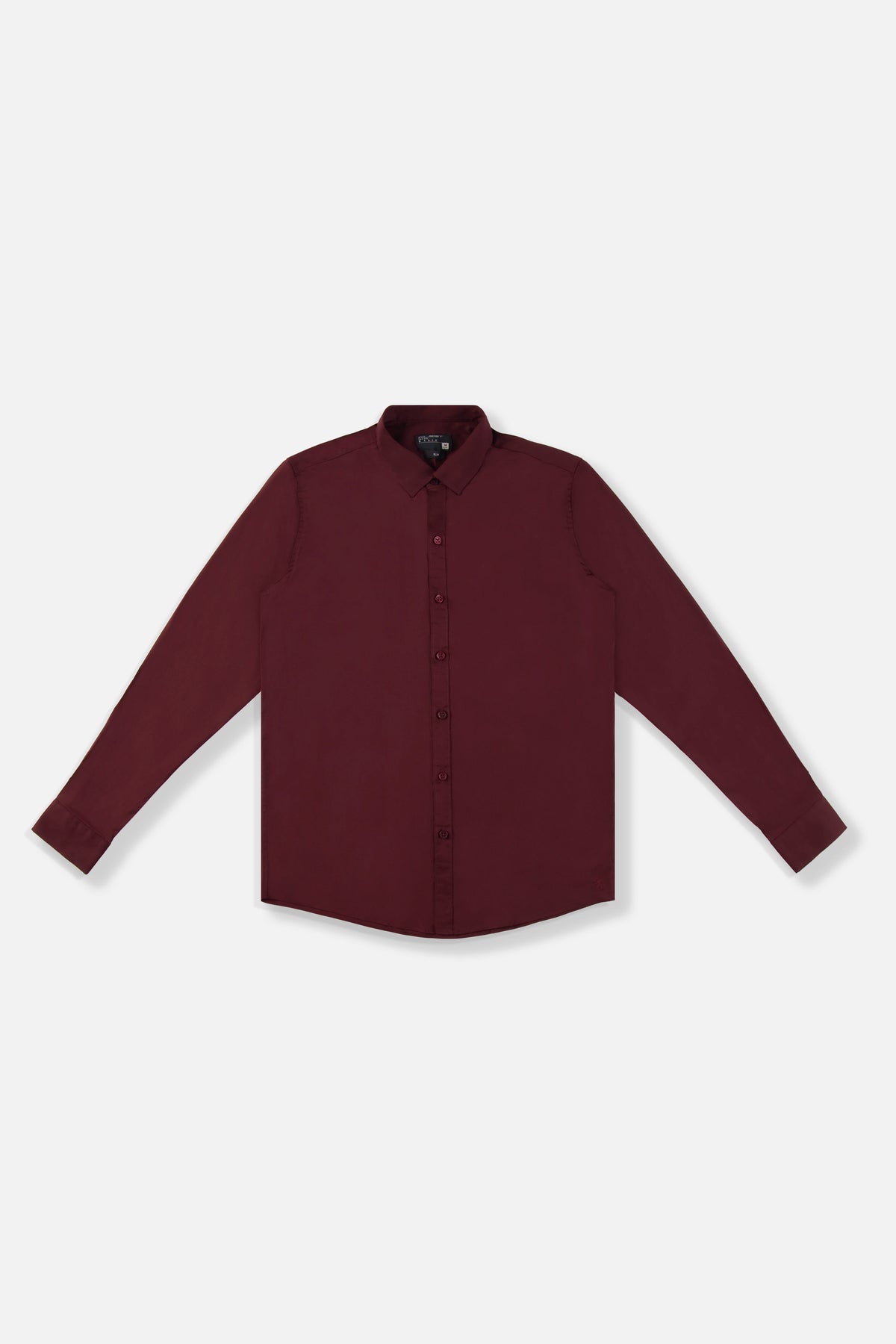 CAMISA SLIM MANGA LARGA COLOR VINOTINTO
