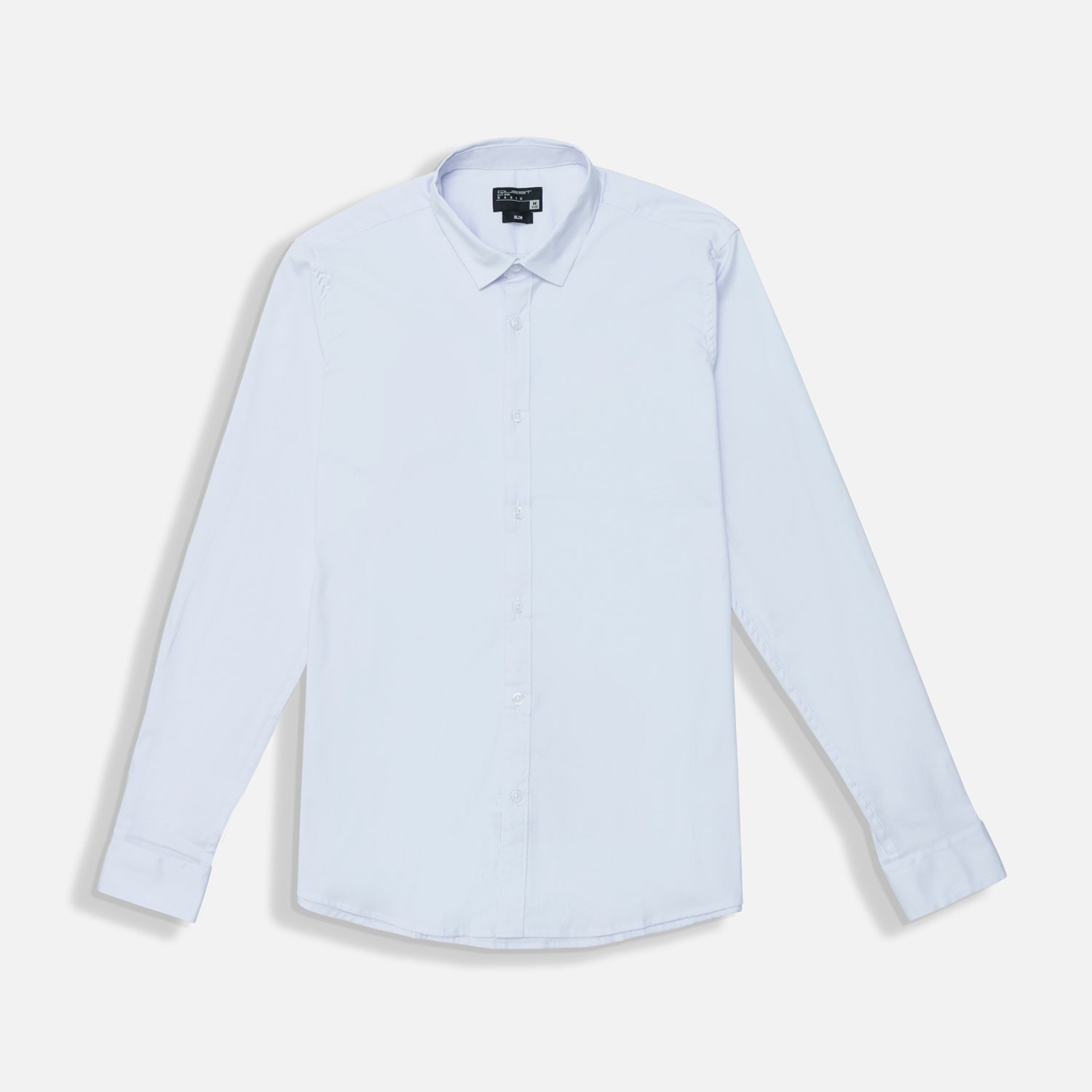 CAMISA SLIM MANGA LARGA COLOR BLANCO OPTICO