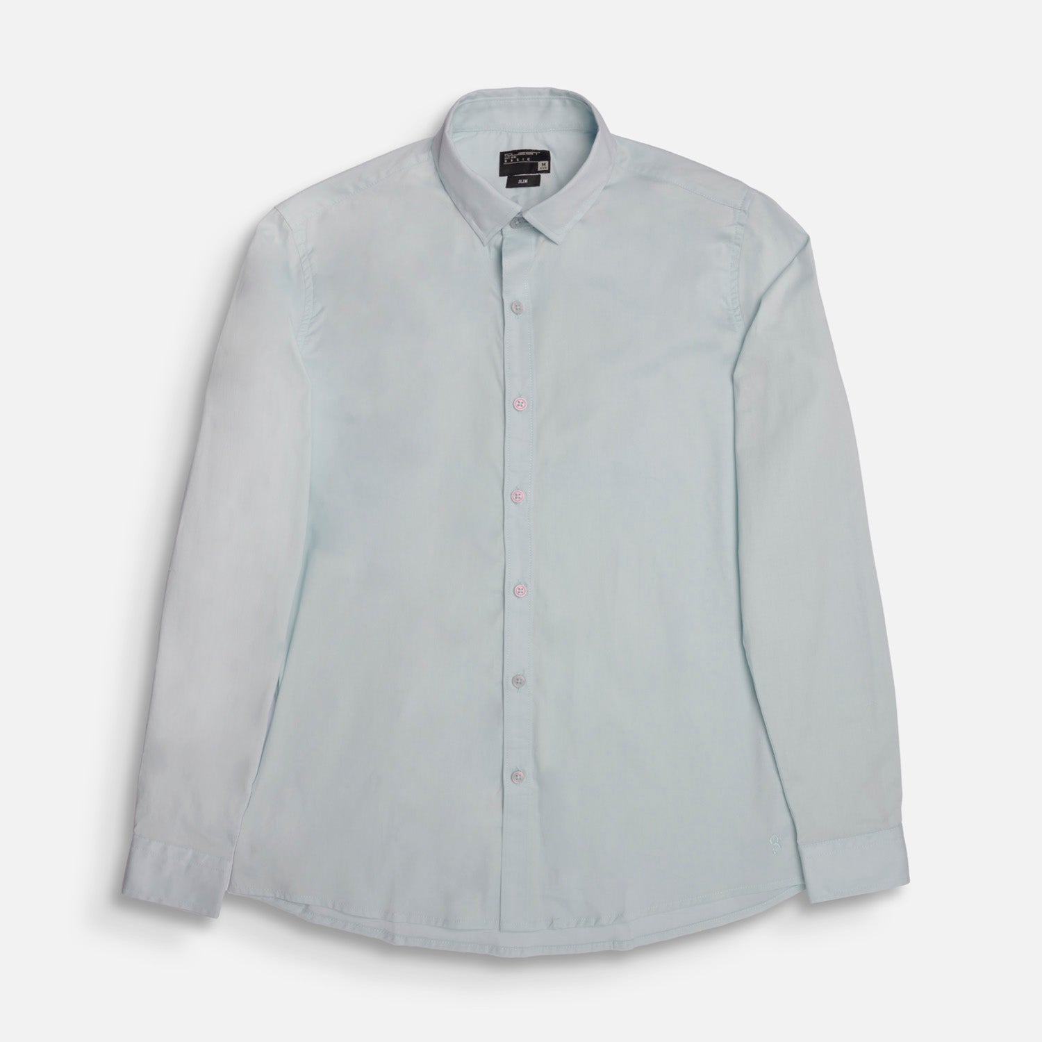 CAMISA SLIM MANGA LARGA COLOR AZUL CLARO