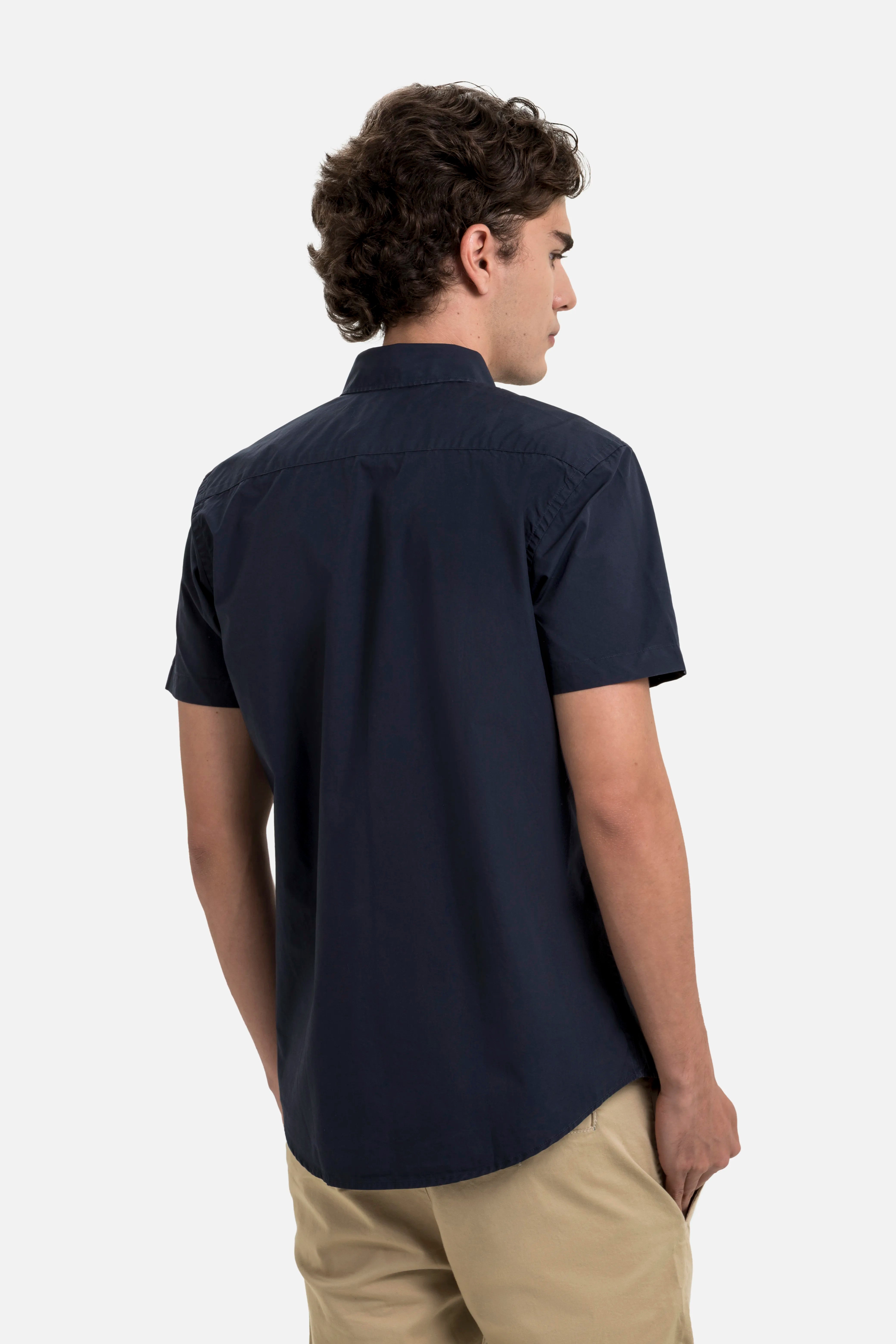 CAMISA MANGA CORTA COLOR AZUL NOCHE