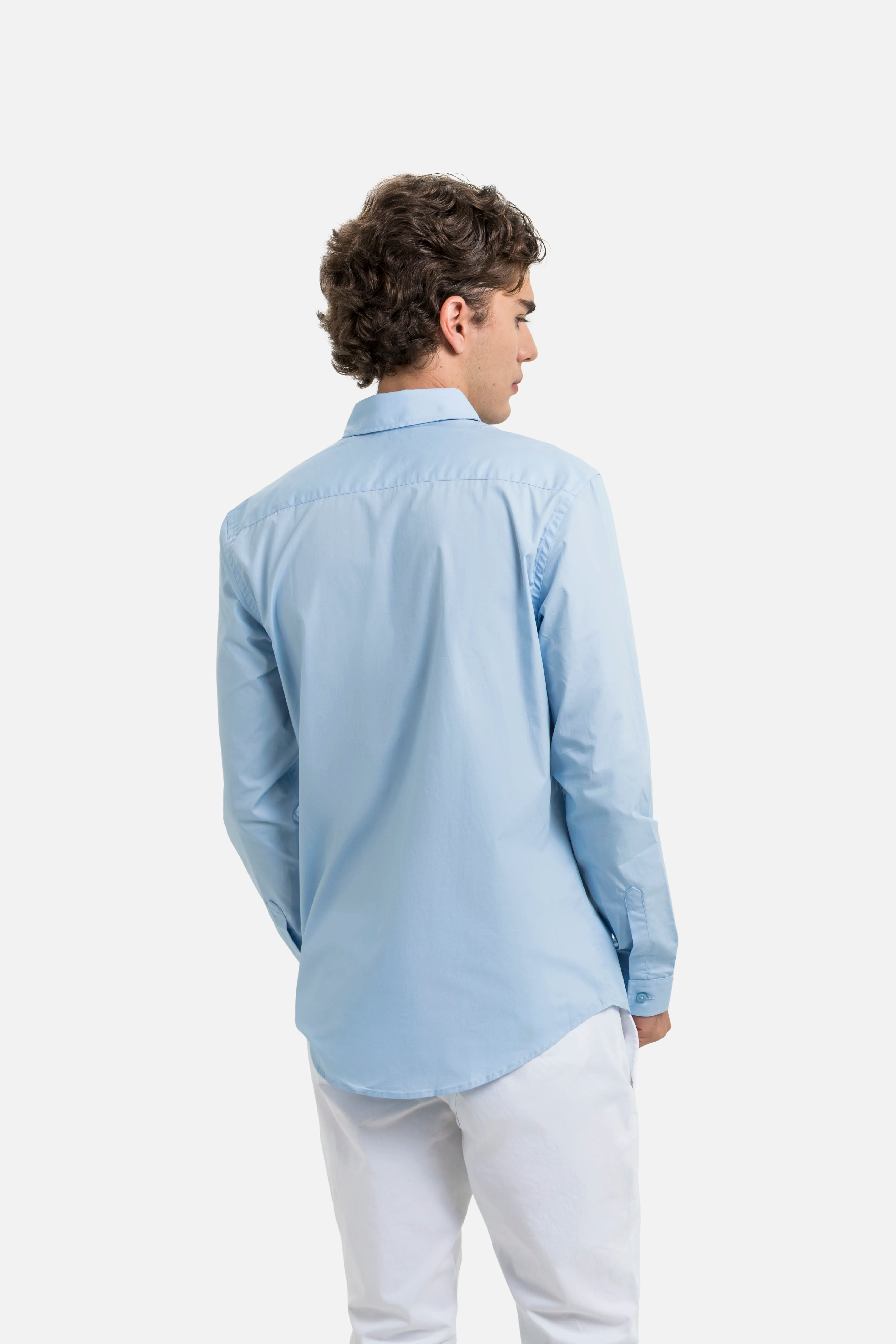 CAMISA MANGA LARGA COLOR AZUL CLARO