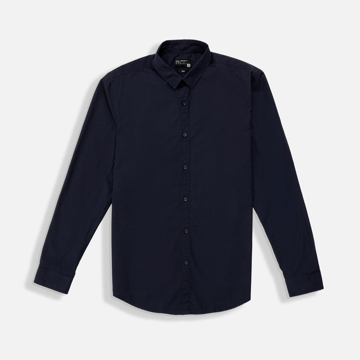 CAMISA MANGA LARGA COLOR AZUL NOCHE