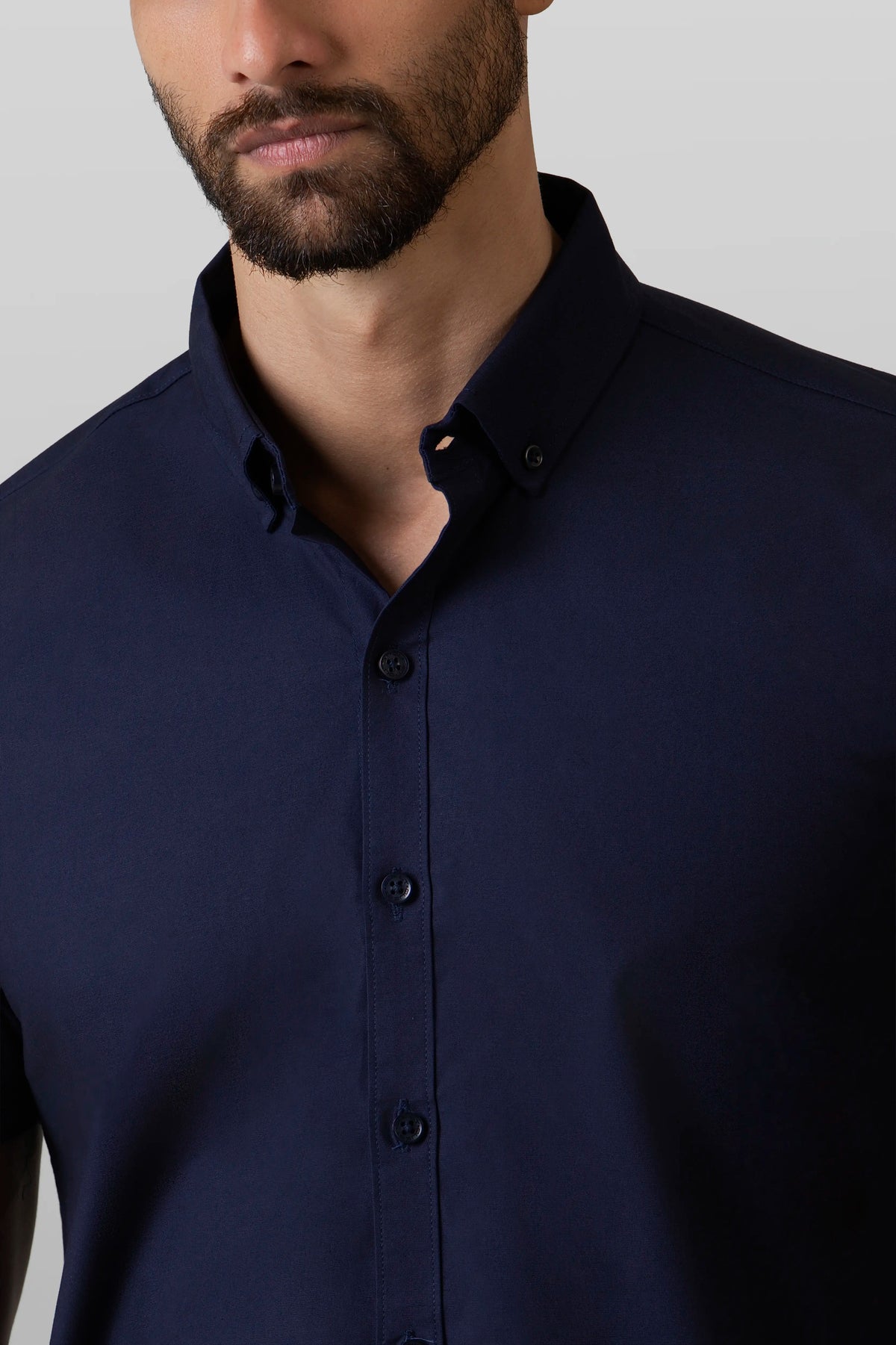 CAMISA MANGA CORTA COLOR AZUL OSCURO