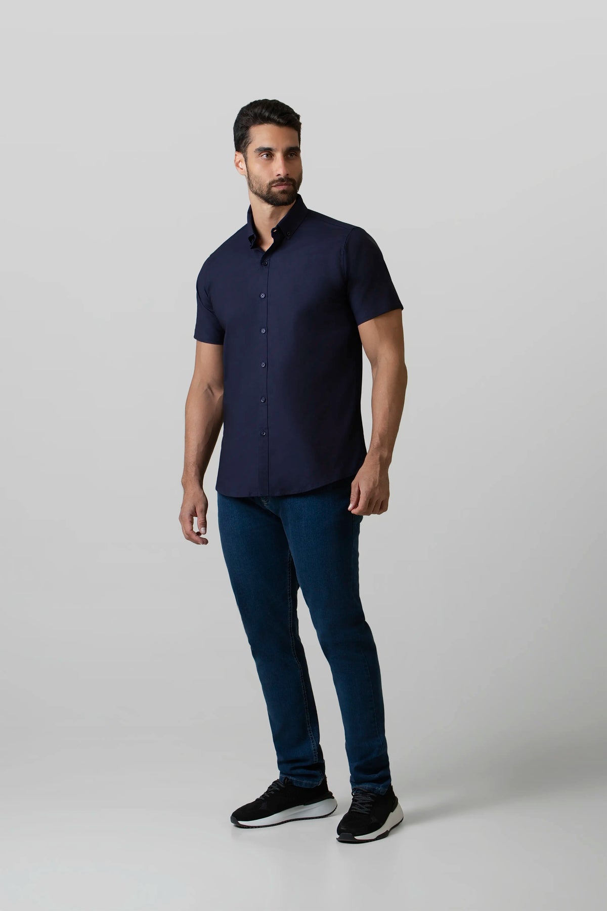 CAMISA MANGA CORTA COLOR AZUL OSCURO