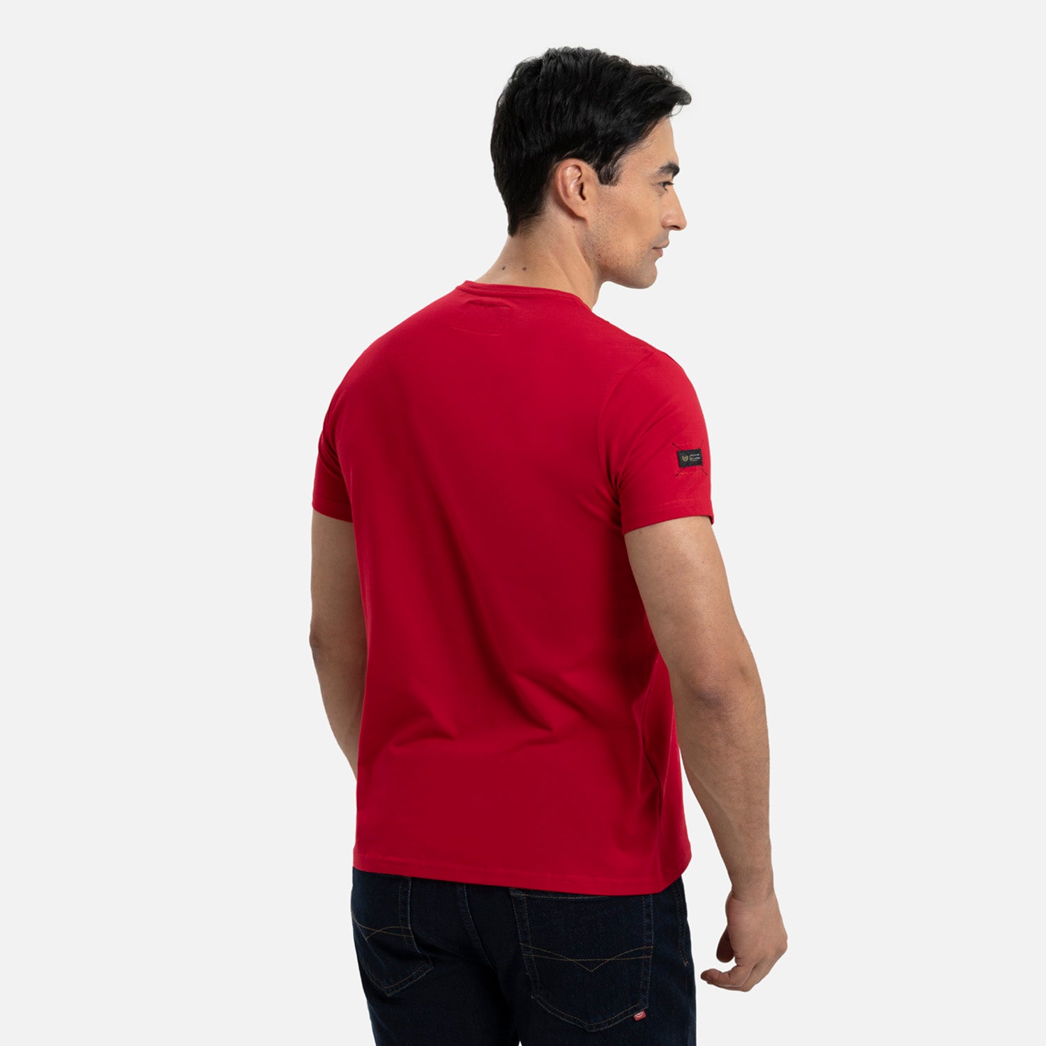 CAMISETA SLIM MANGA CORTA COLOR ROJO
