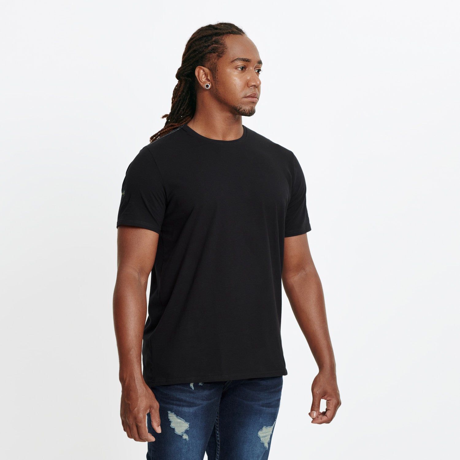 CAMISETA SLIM MANGA CORTA COLOR AZUL OSCURO
